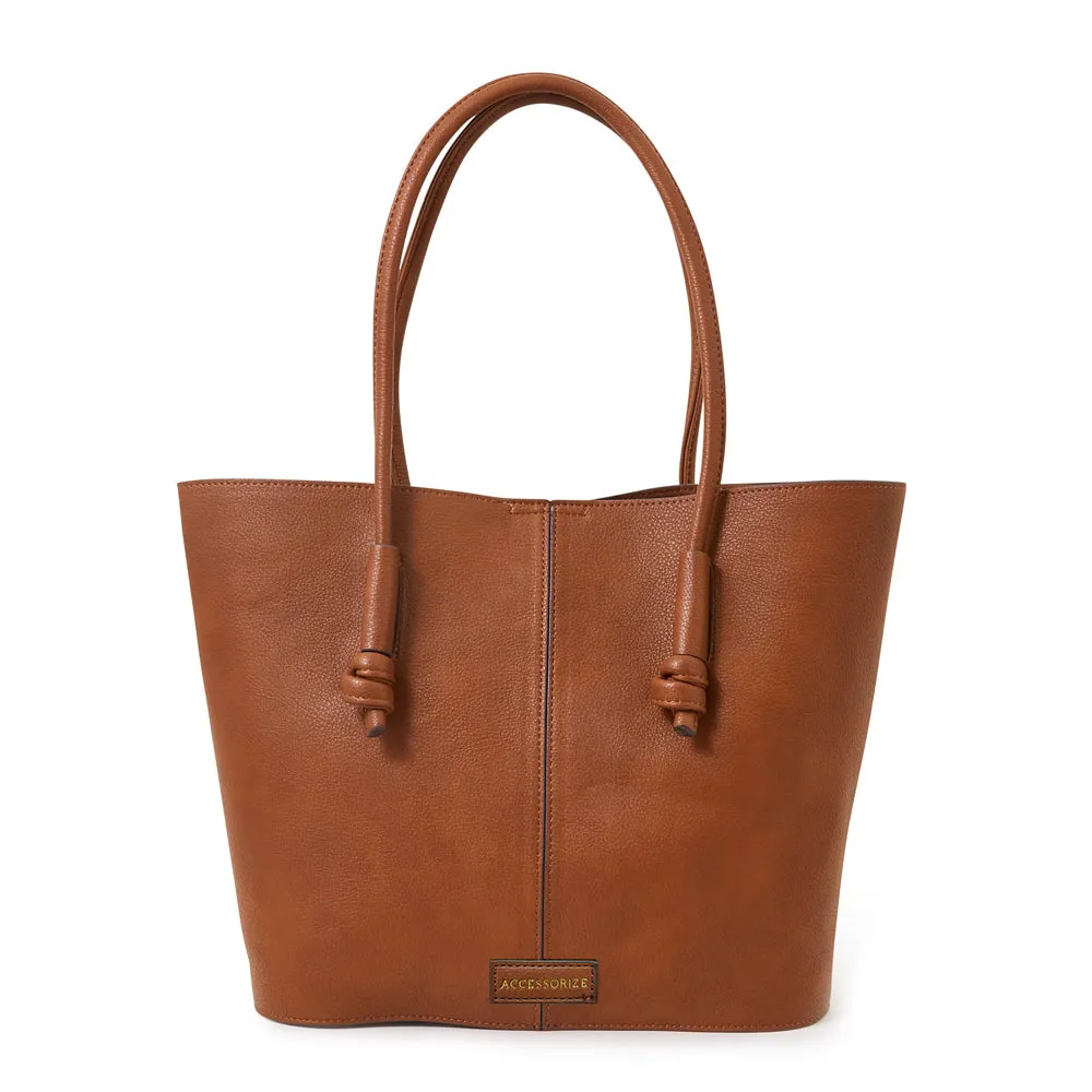 Accessorize London Tan Knot Detail Shoulder Bag