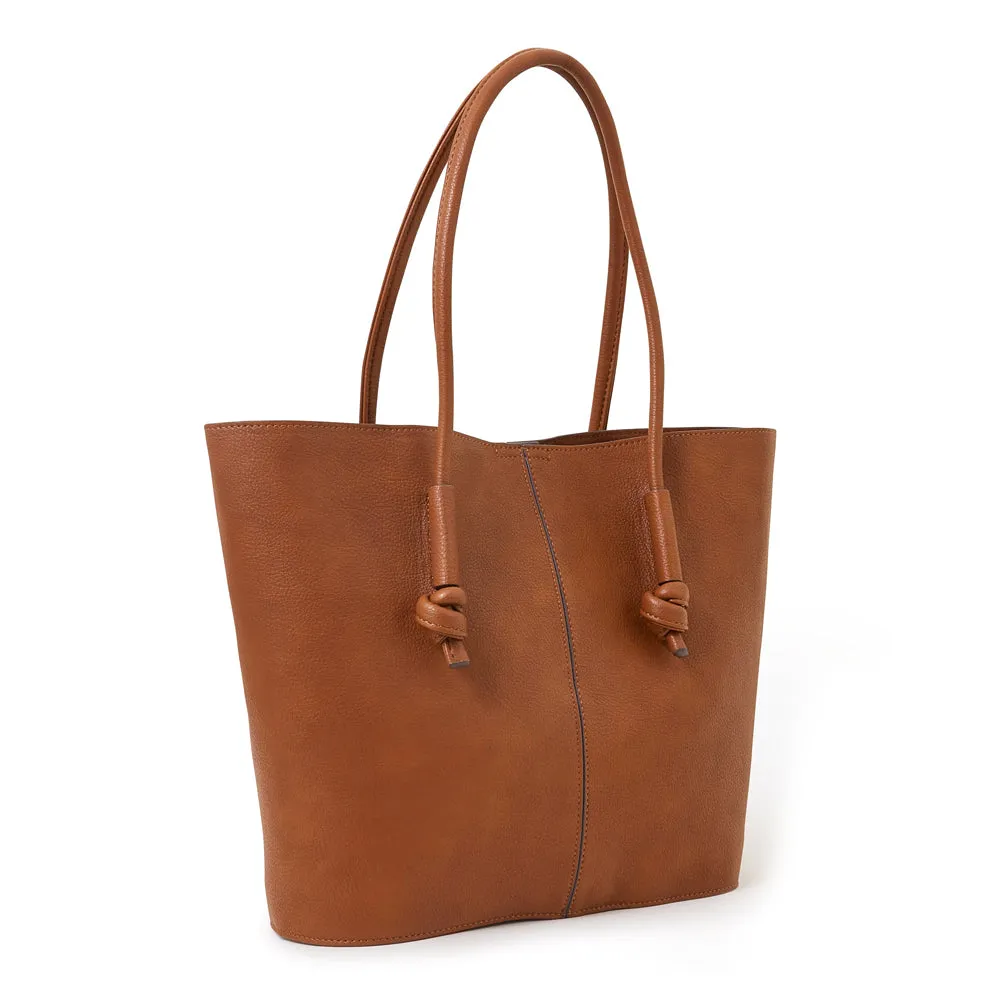 Accessorize London Tan Knot Detail Shoulder Bag