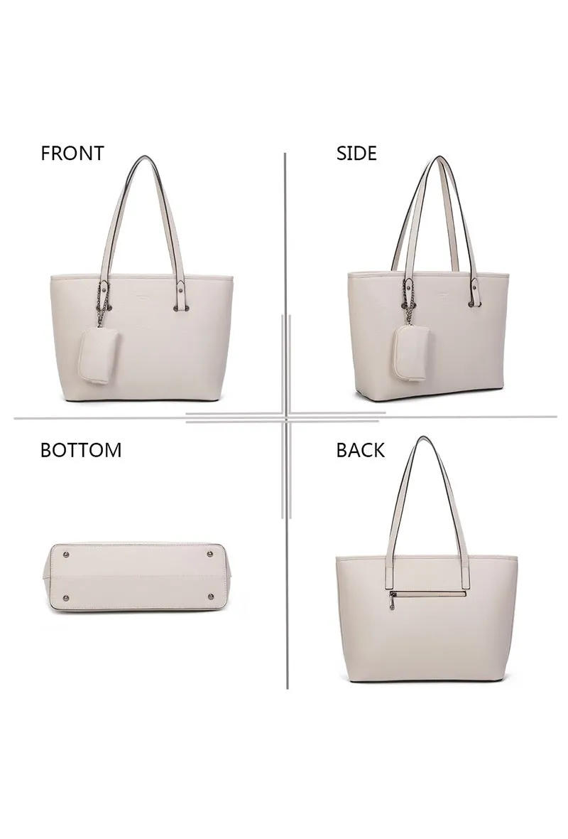 Beige Tote Handbag