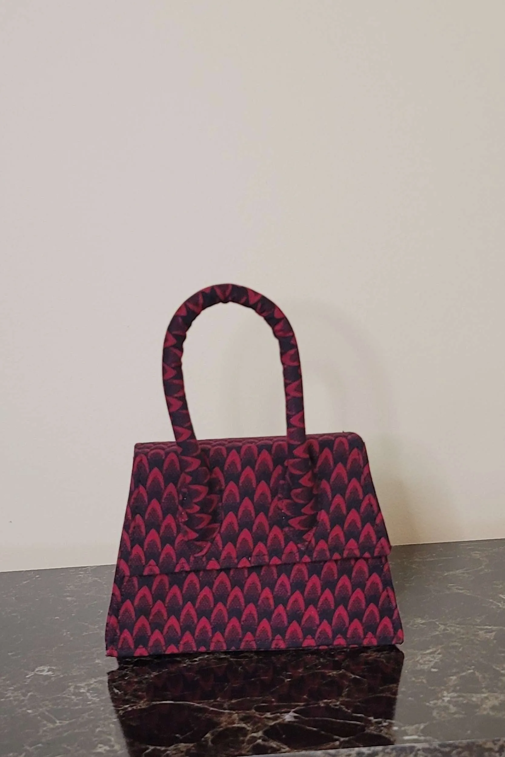 BENITA-RED African Print Mini Bag