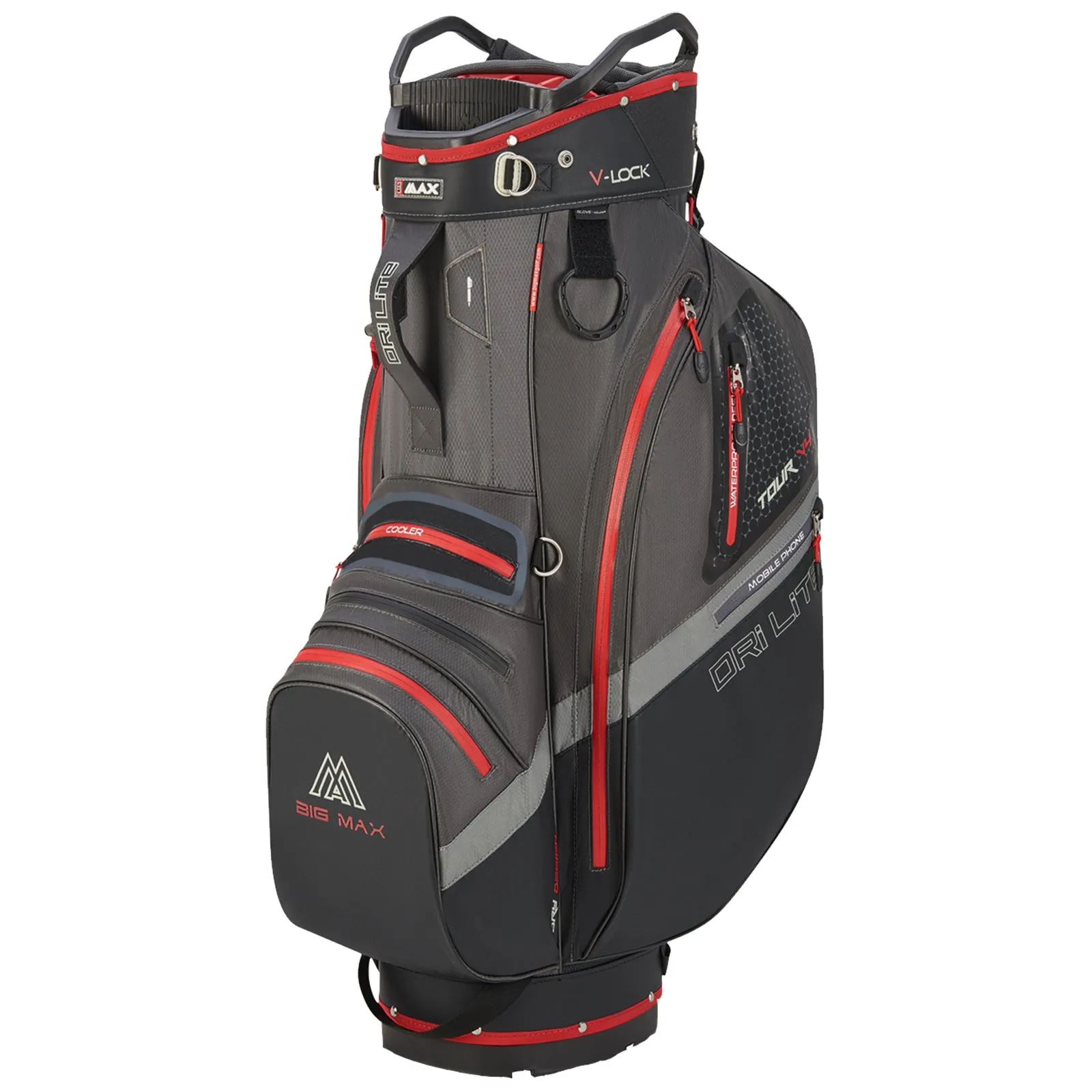 Max Dri Lite V-4 Organizer Golf Cart Bag - Lightweight, Water-Resistant, Spacious Storage with Stylish Design