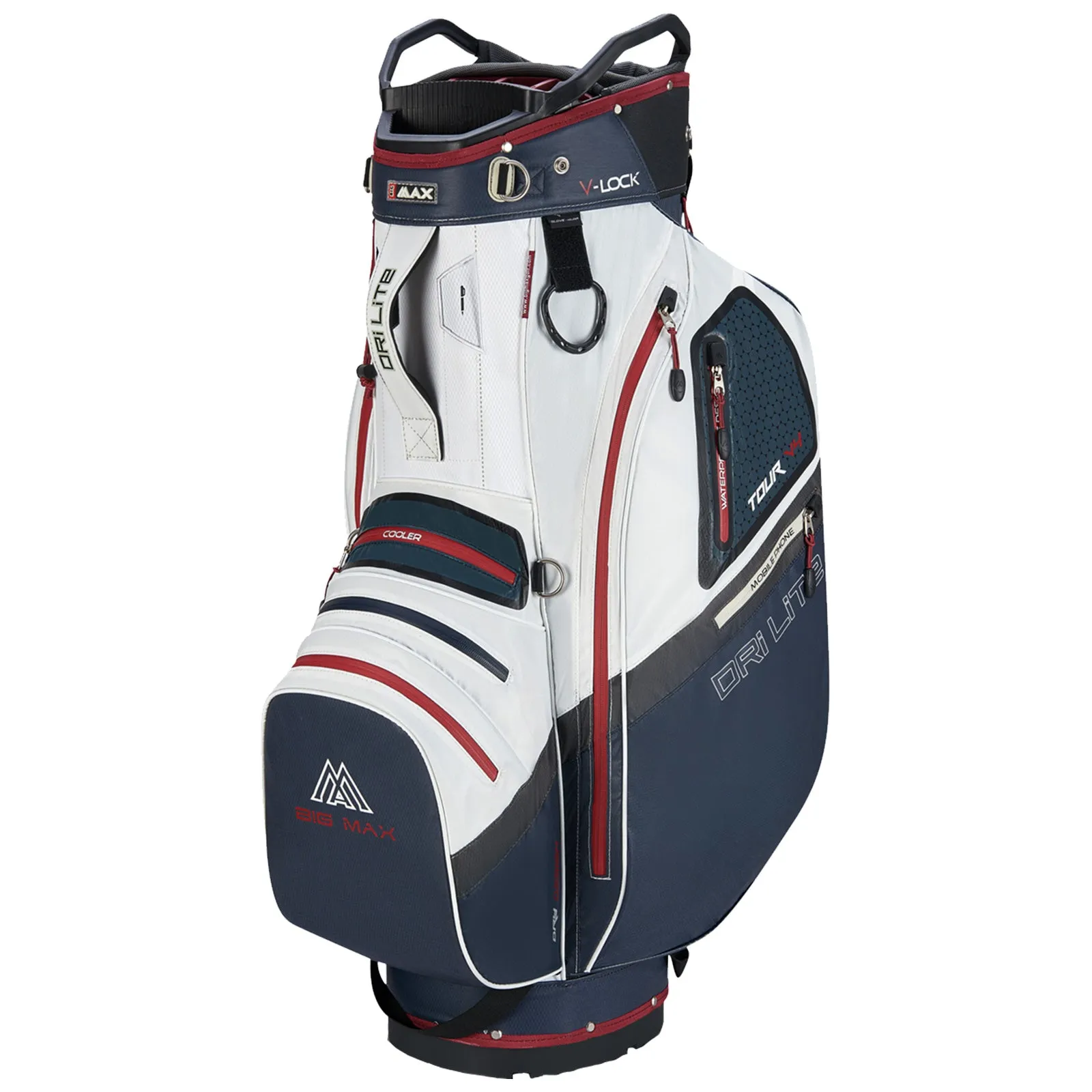 Max Dri Lite V-4 Organizer Golf Cart Bag - Lightweight, Water-Resistant, Spacious Storage with Stylish Design