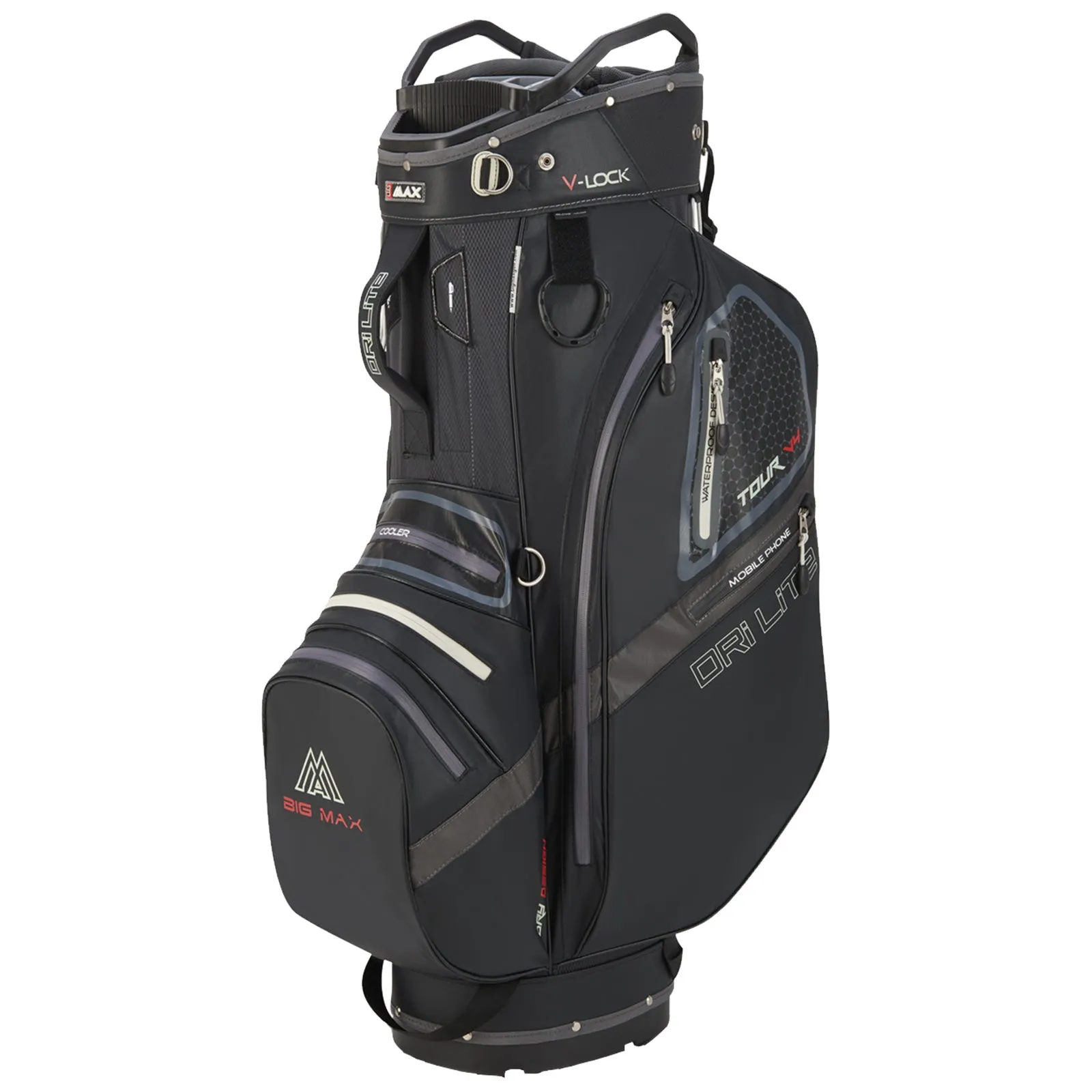 Max Dri Lite V-4 Organizer Golf Cart Bag - Lightweight, Water-Resistant, Spacious Storage with Stylish Design