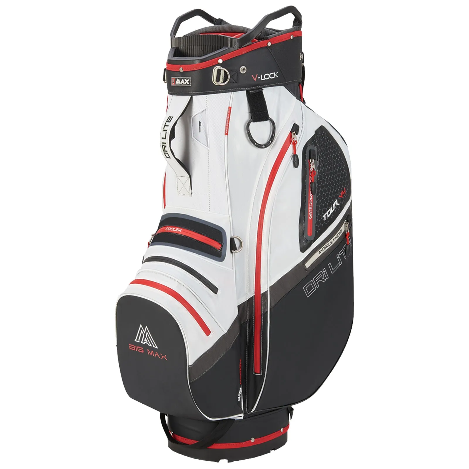 Max Dri Lite V-4 Organizer Golf Cart Bag - Lightweight, Water-Resistant, Spacious Storage with Stylish Design