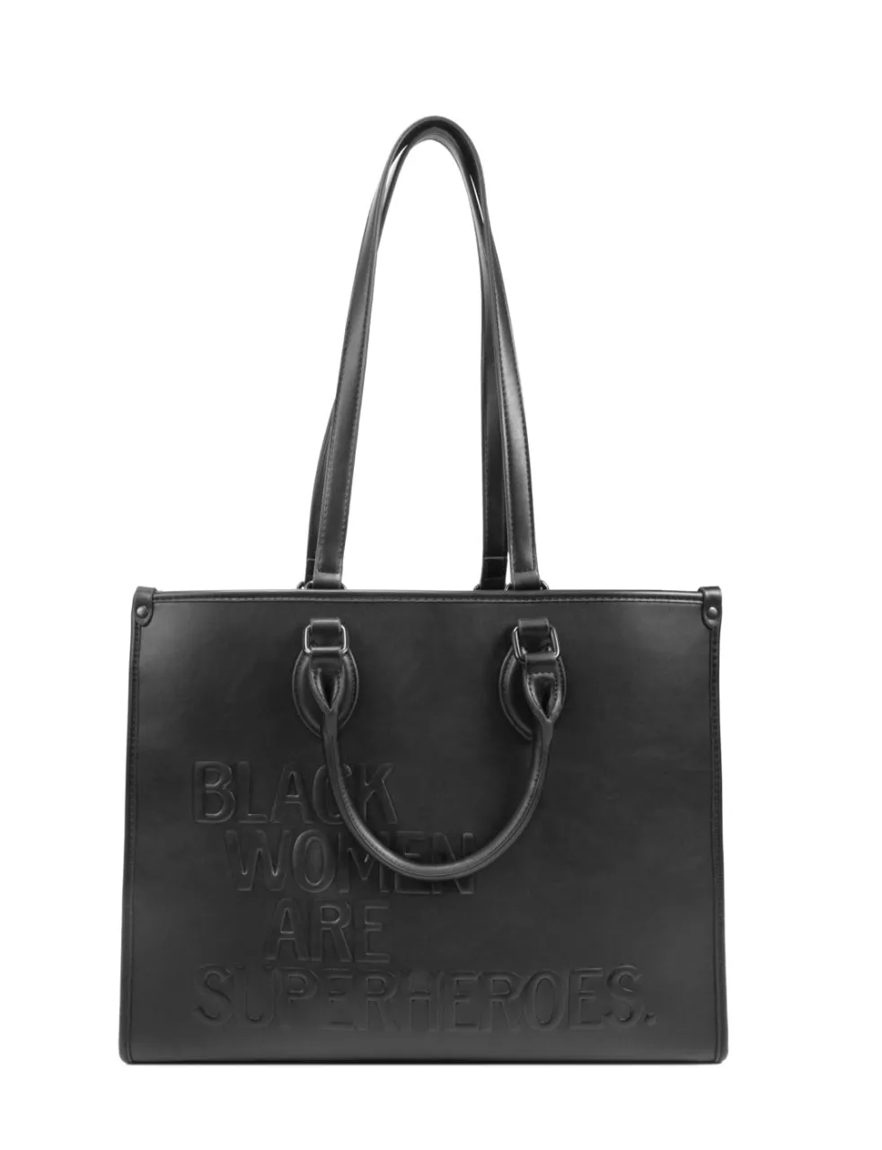 Empowering Black Women Superhero Embossed Tote Bag