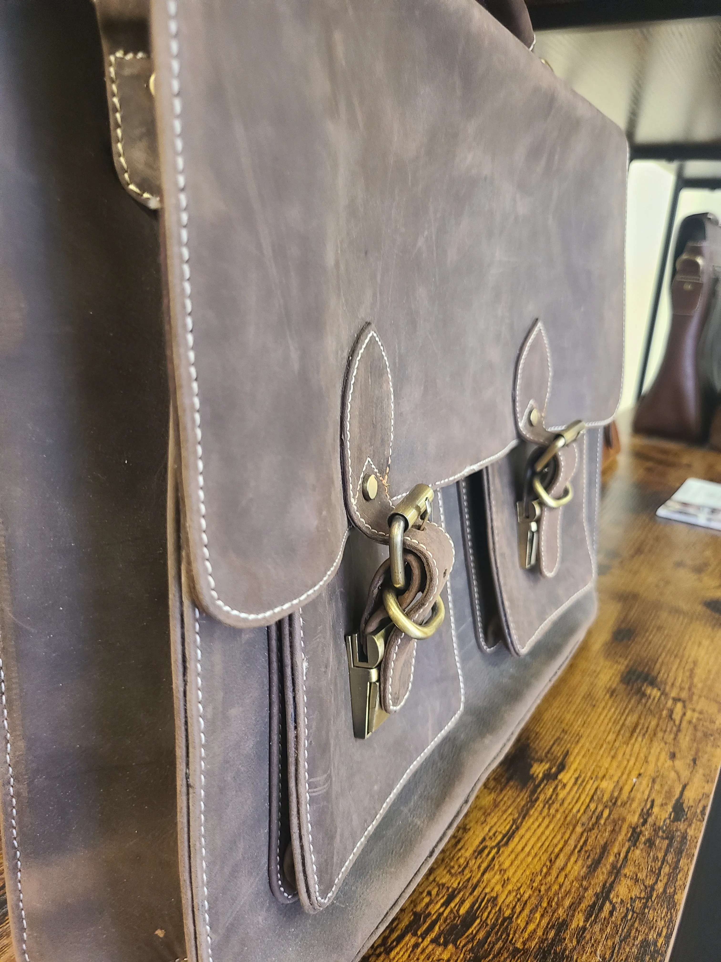 Buffalo Leather Office Messenger Bag