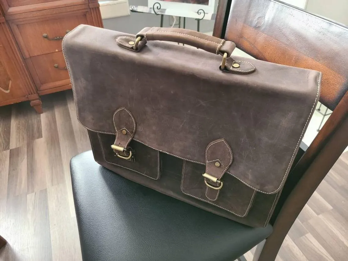 Buffalo Leather Office Messenger Bag