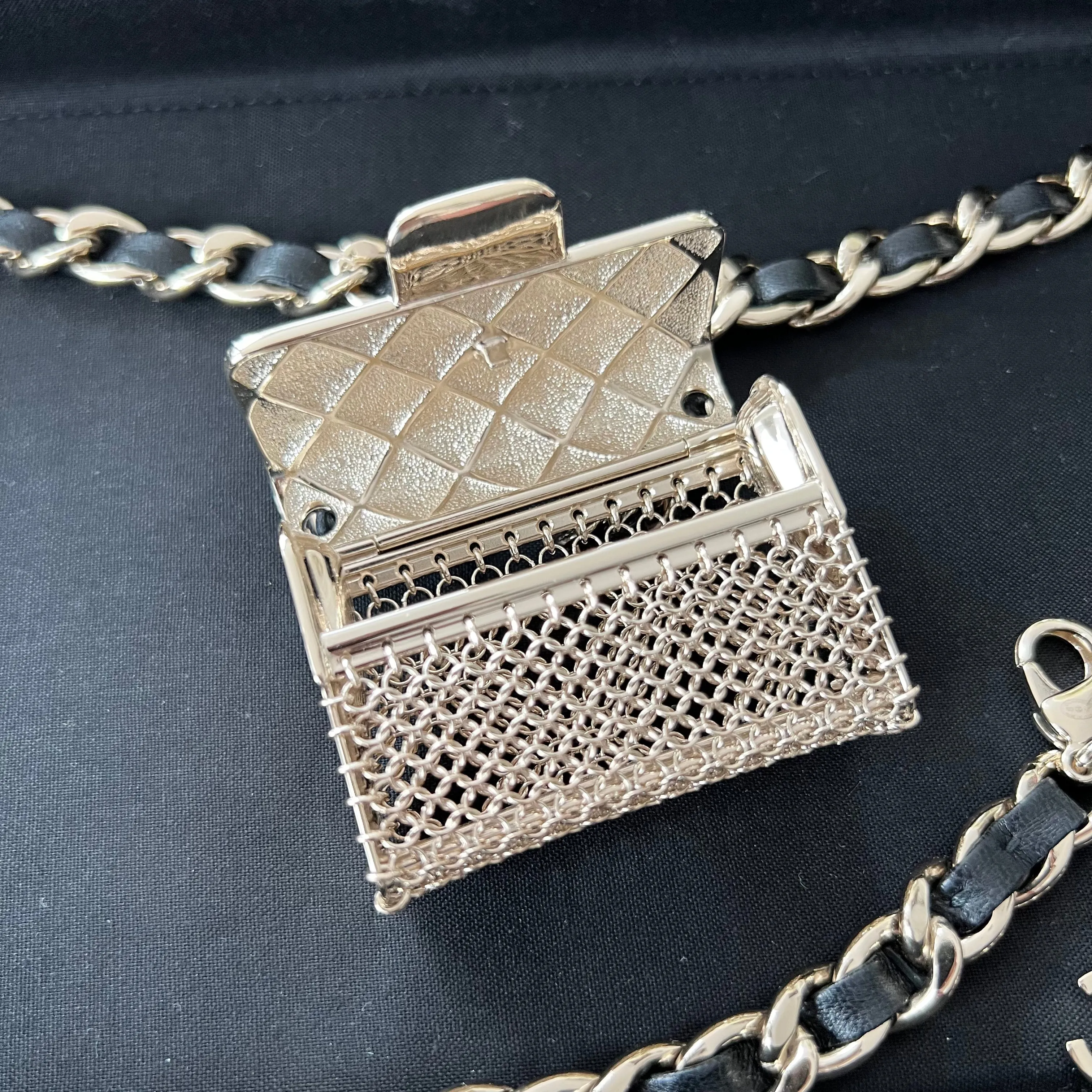 Chanel 22C Mini Mesh Bag Runway Chain Belt Bag