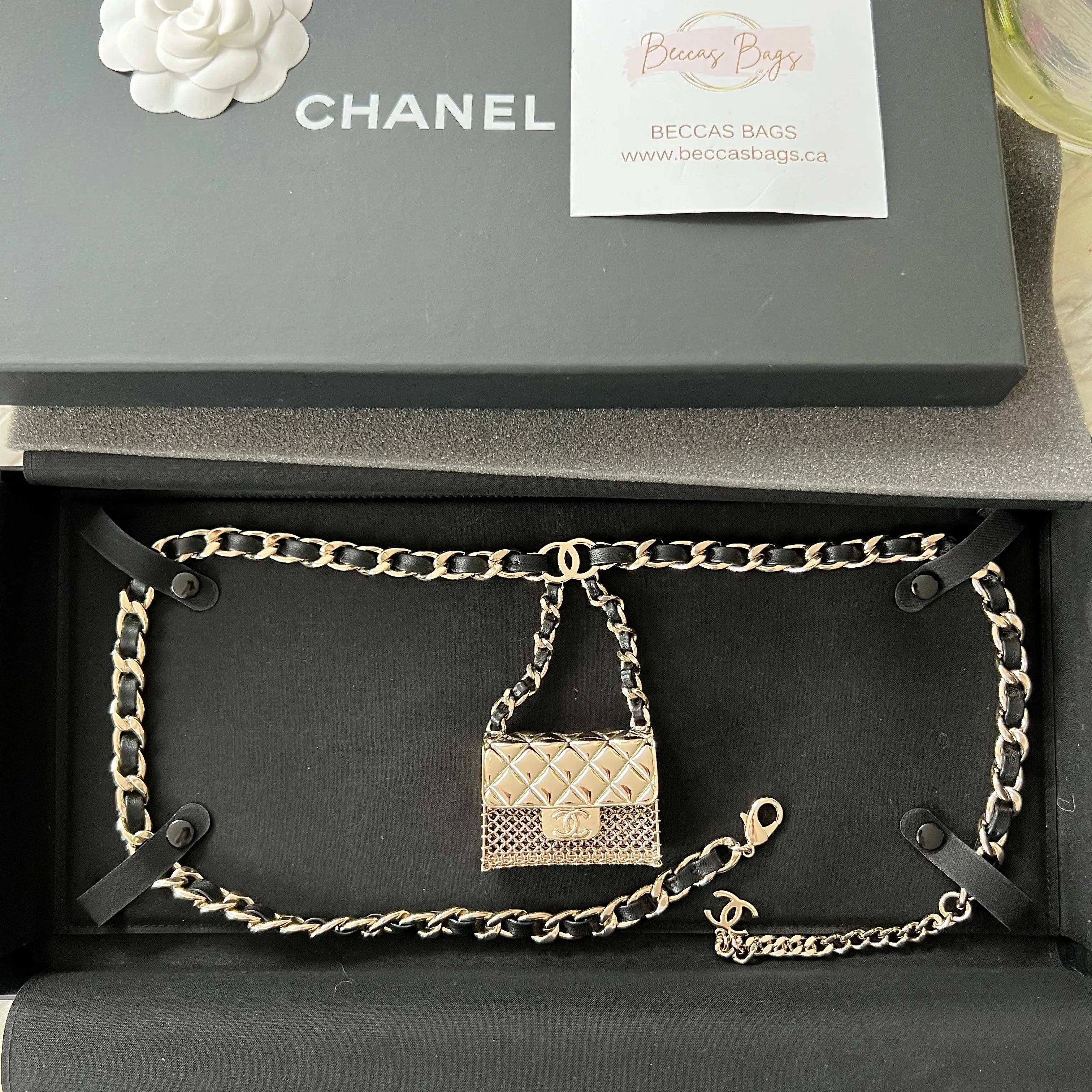 Chanel 22C Mini Mesh Bag Runway Chain Belt Bag