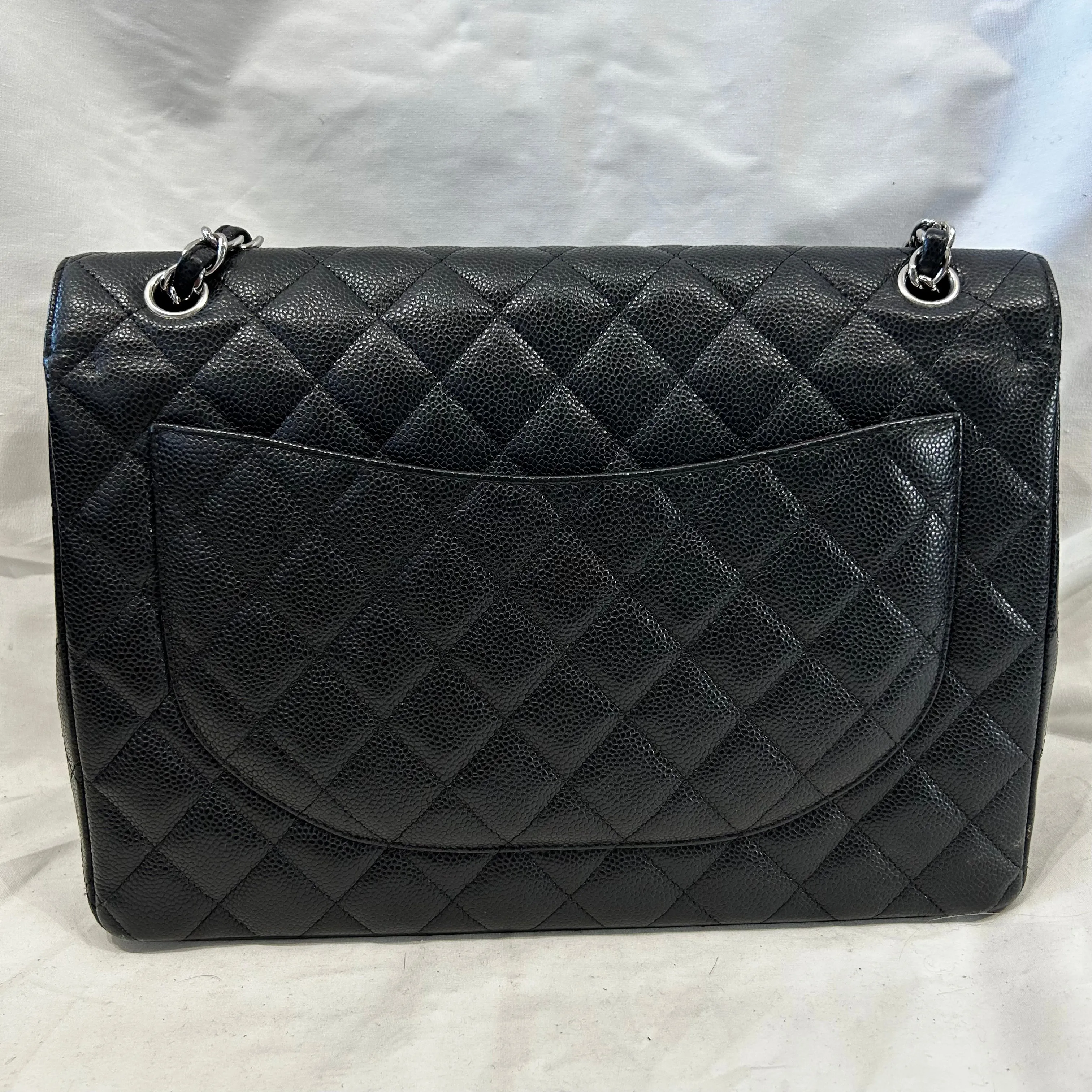 Chanel Black Caviar 2016 Maxi Flap Bag