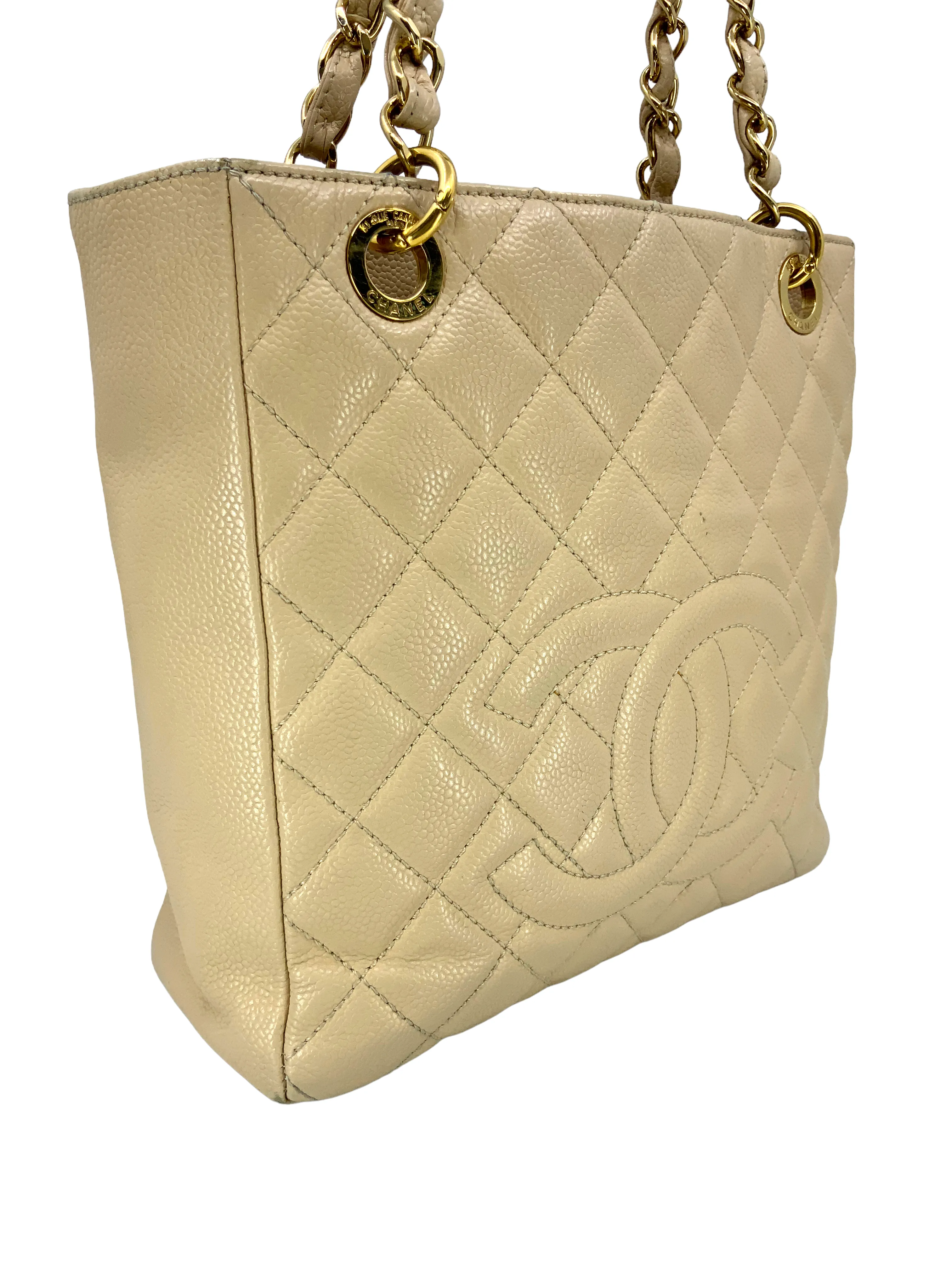 CHANEL Caviar Leather Petite Shopping Tote PST