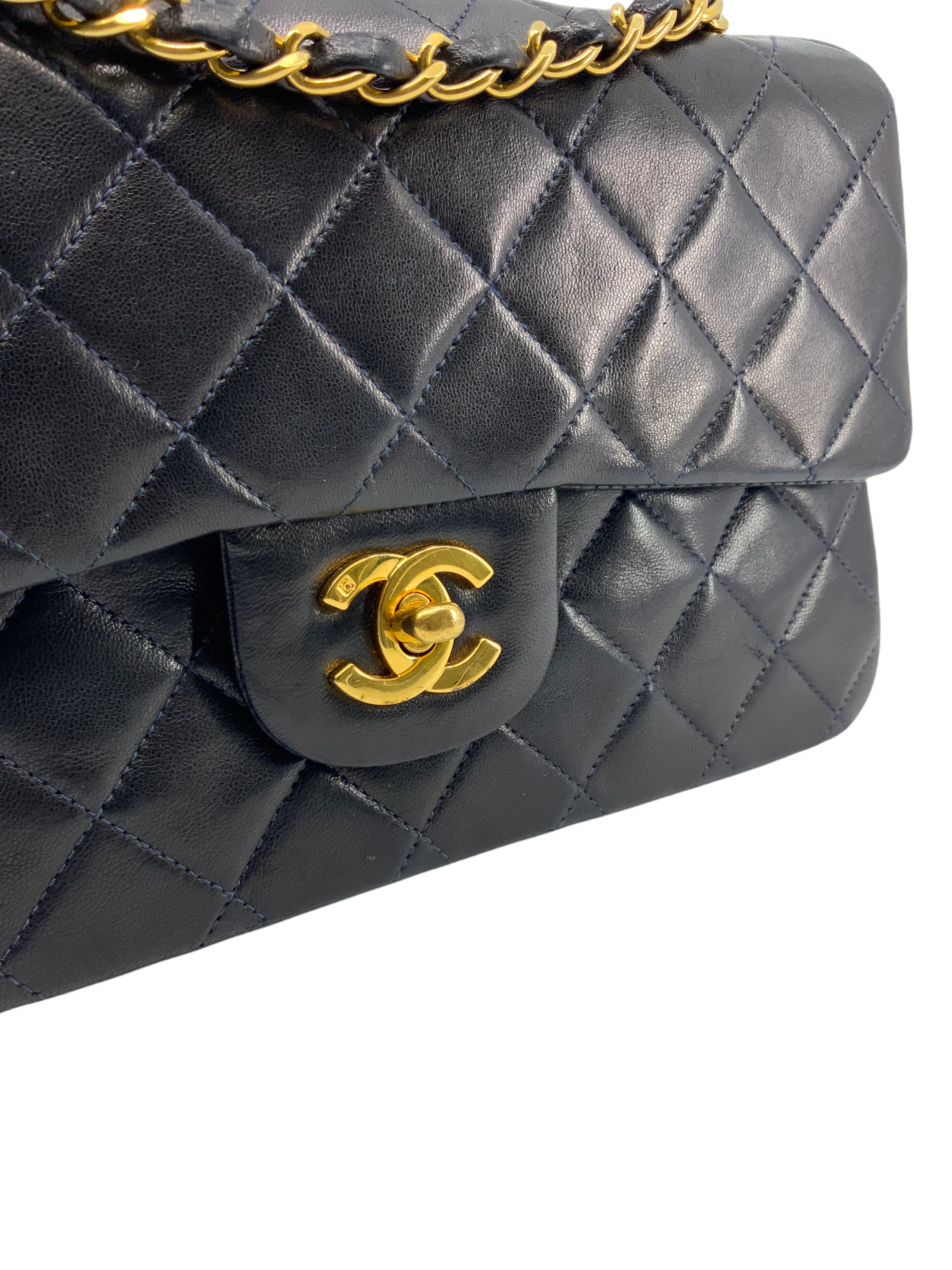 Chanel Vintage Quilted Lambskin Small Classic Double Flap Bag