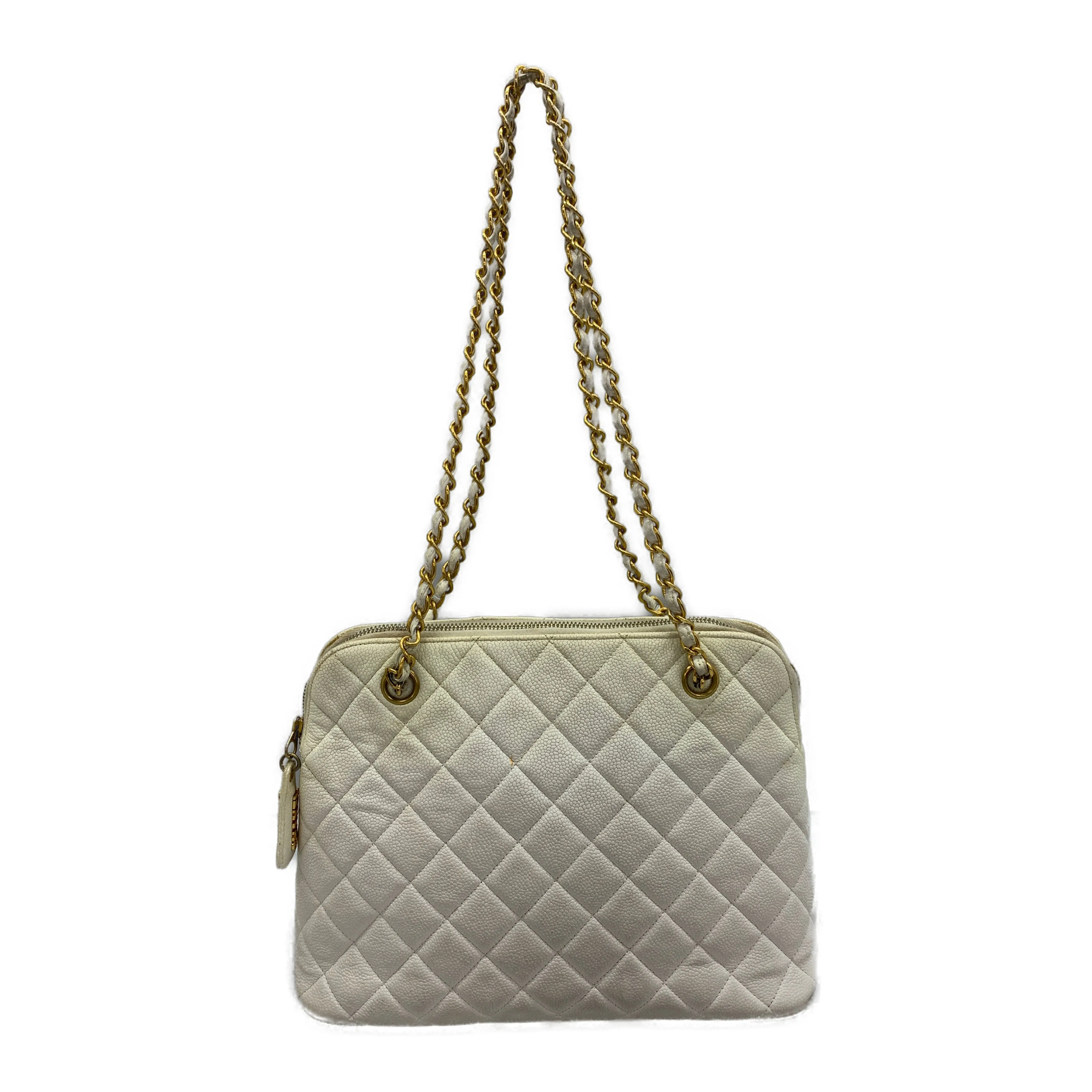 #CHANEL/Cross Body Bag/WHT/Leather