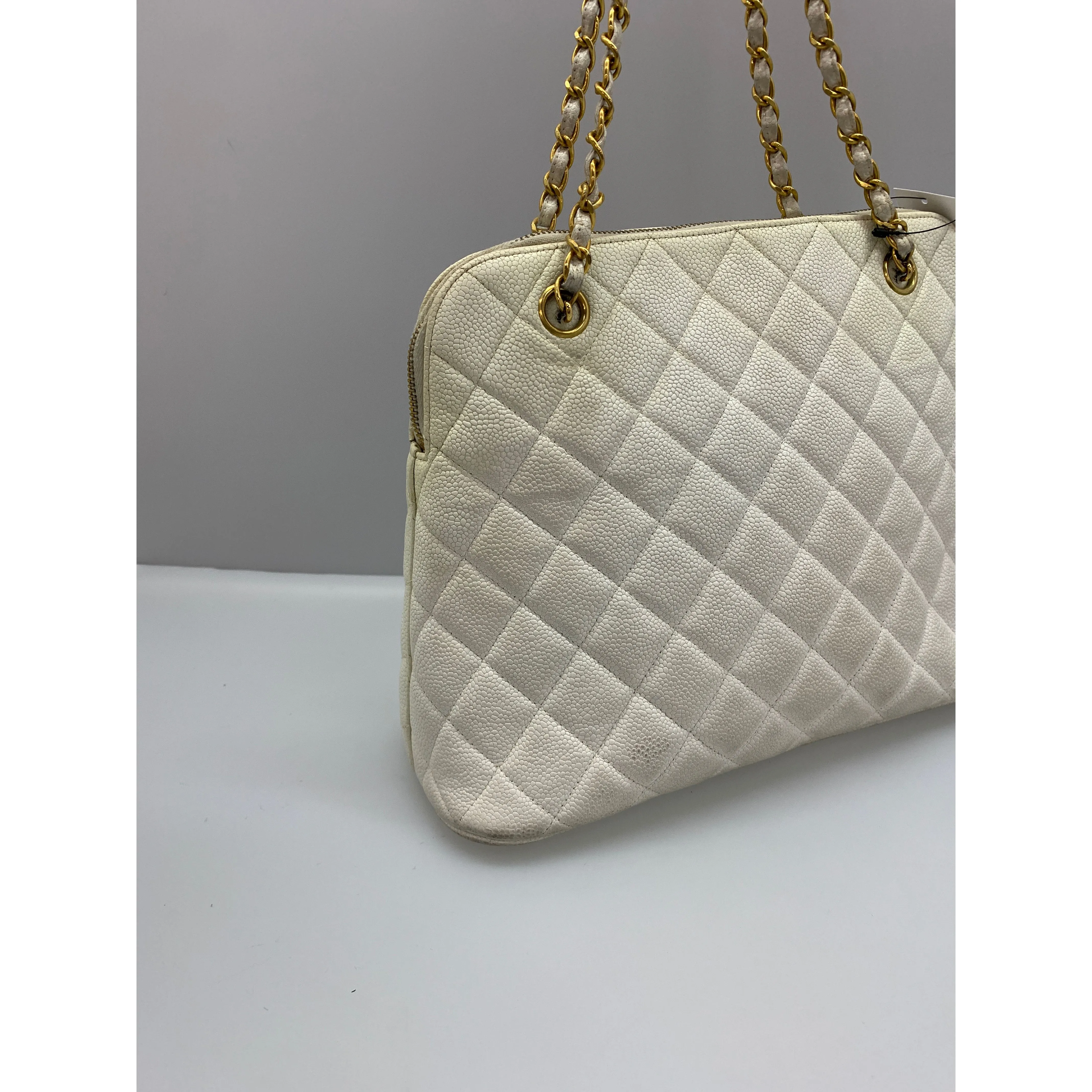 #CHANEL/Cross Body Bag/WHT/Leather