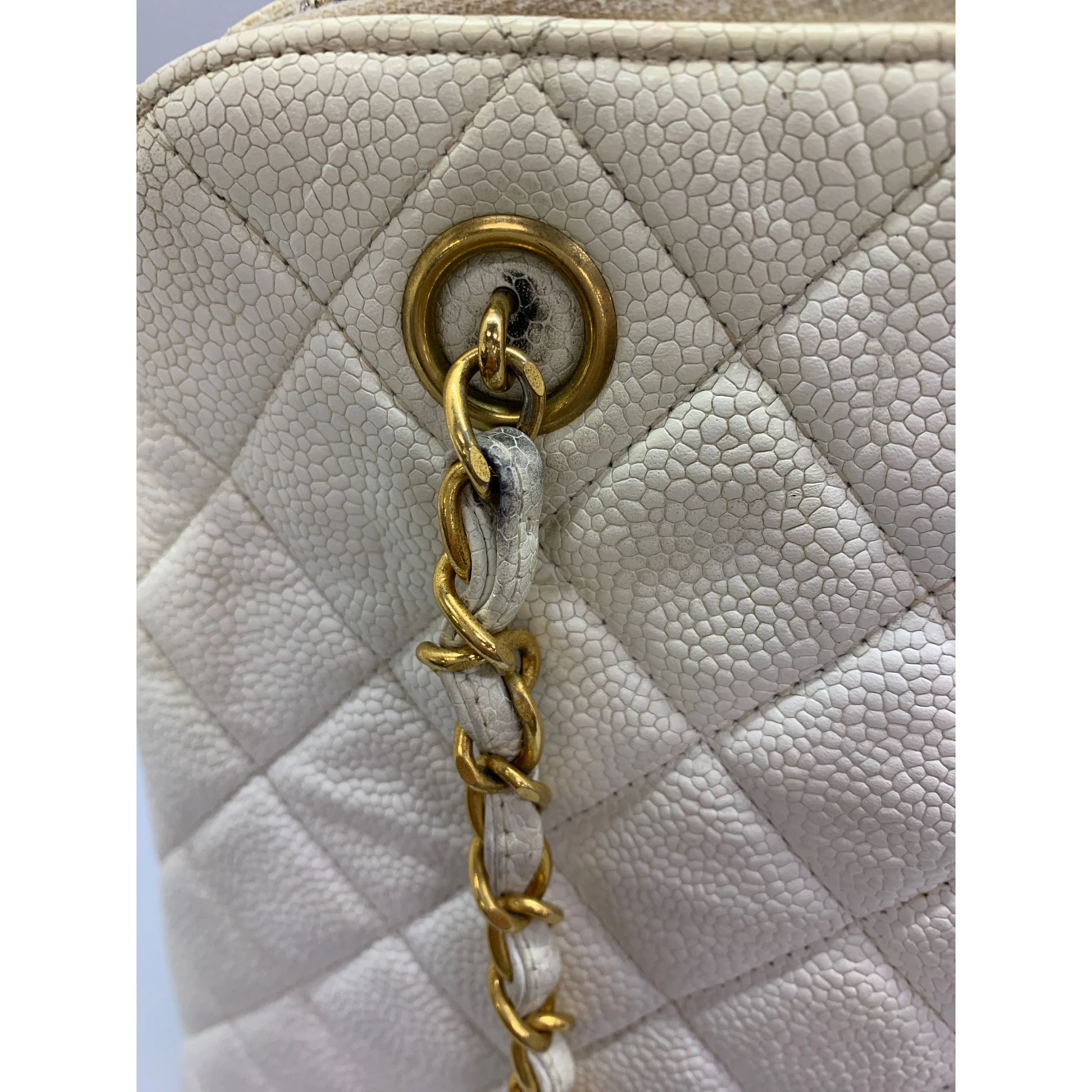 #CHANEL/Cross Body Bag/WHT/Leather