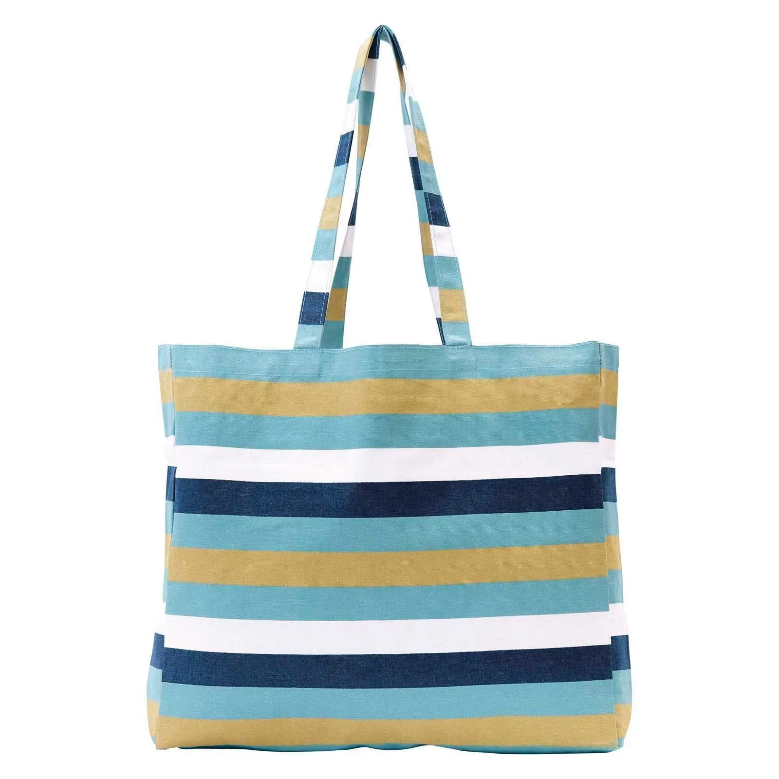 Coastal Stripe Blue Little Shopper Tote Bag