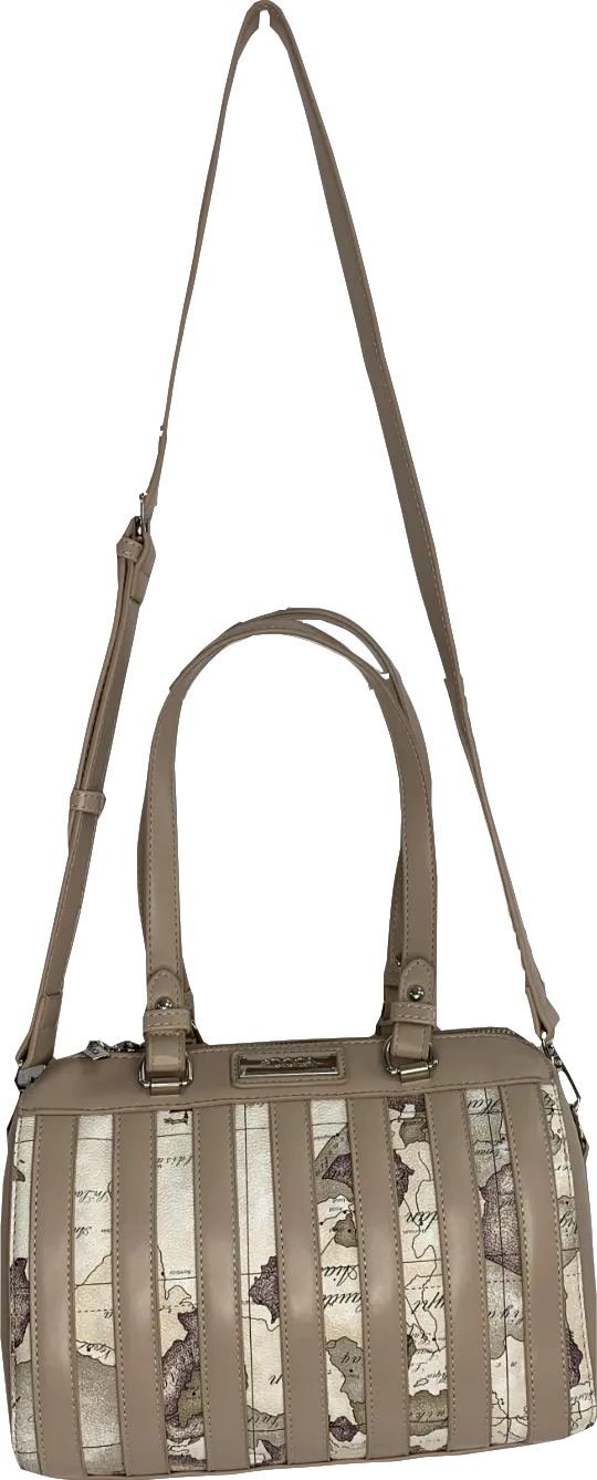 DOCA Beige Atlas Print Cross Body Bag One Size