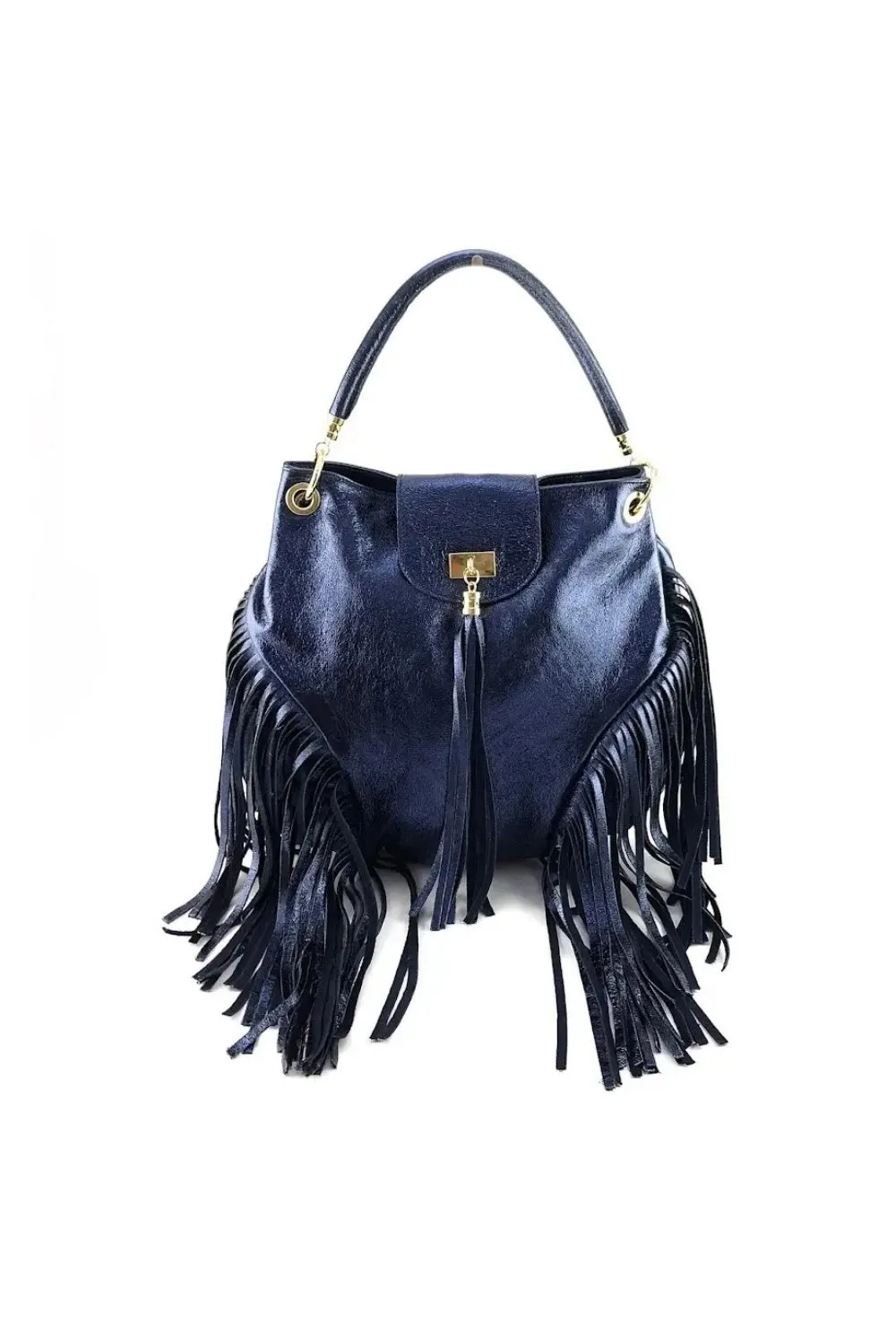 DOROTHEA FRINGE BAG BLU NOTTE