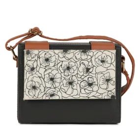 Flap Hand Painted Floral Crossbody Sling Bag For Women