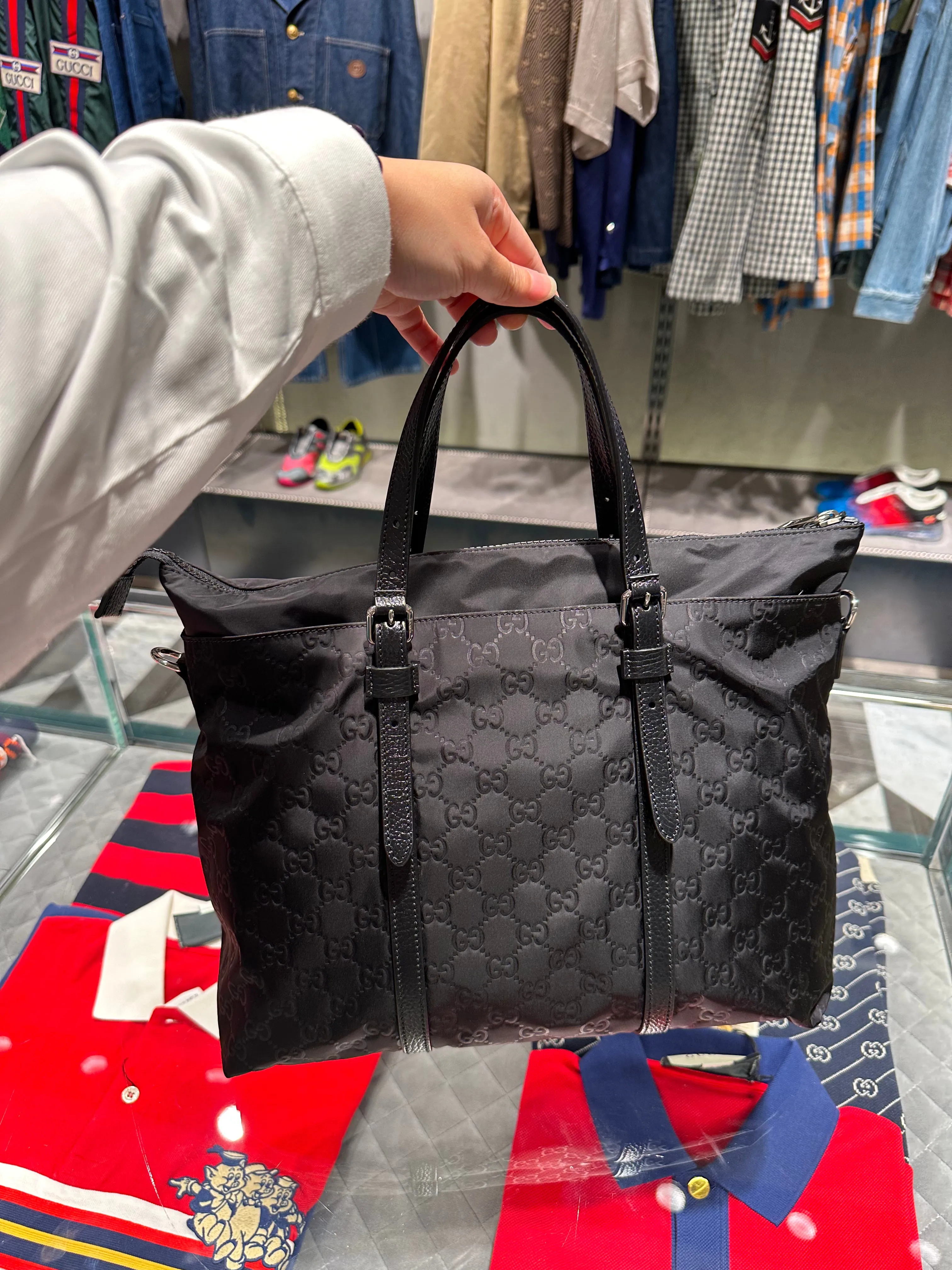 Gg monogram nylon tote