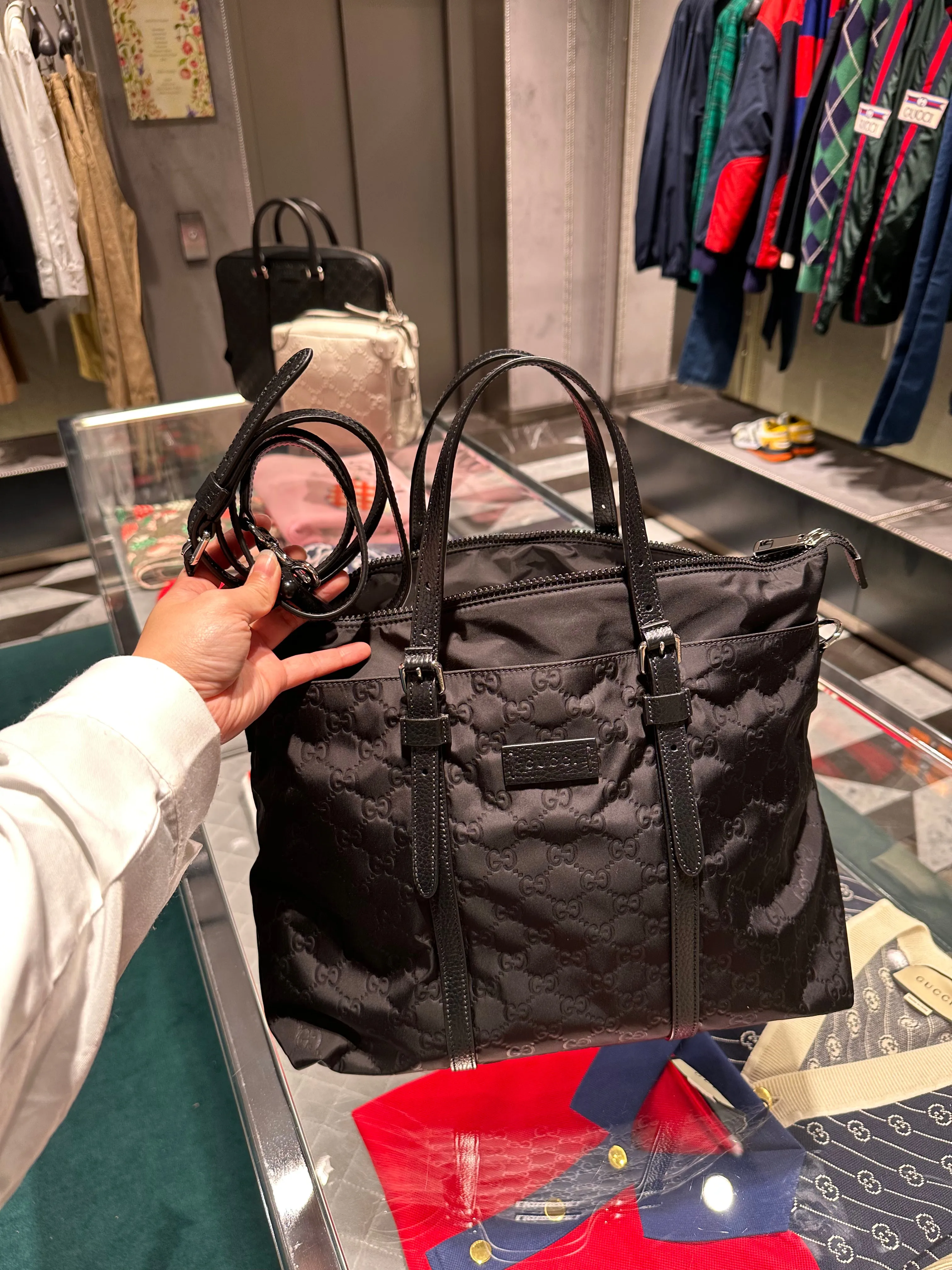 Gg monogram nylon tote