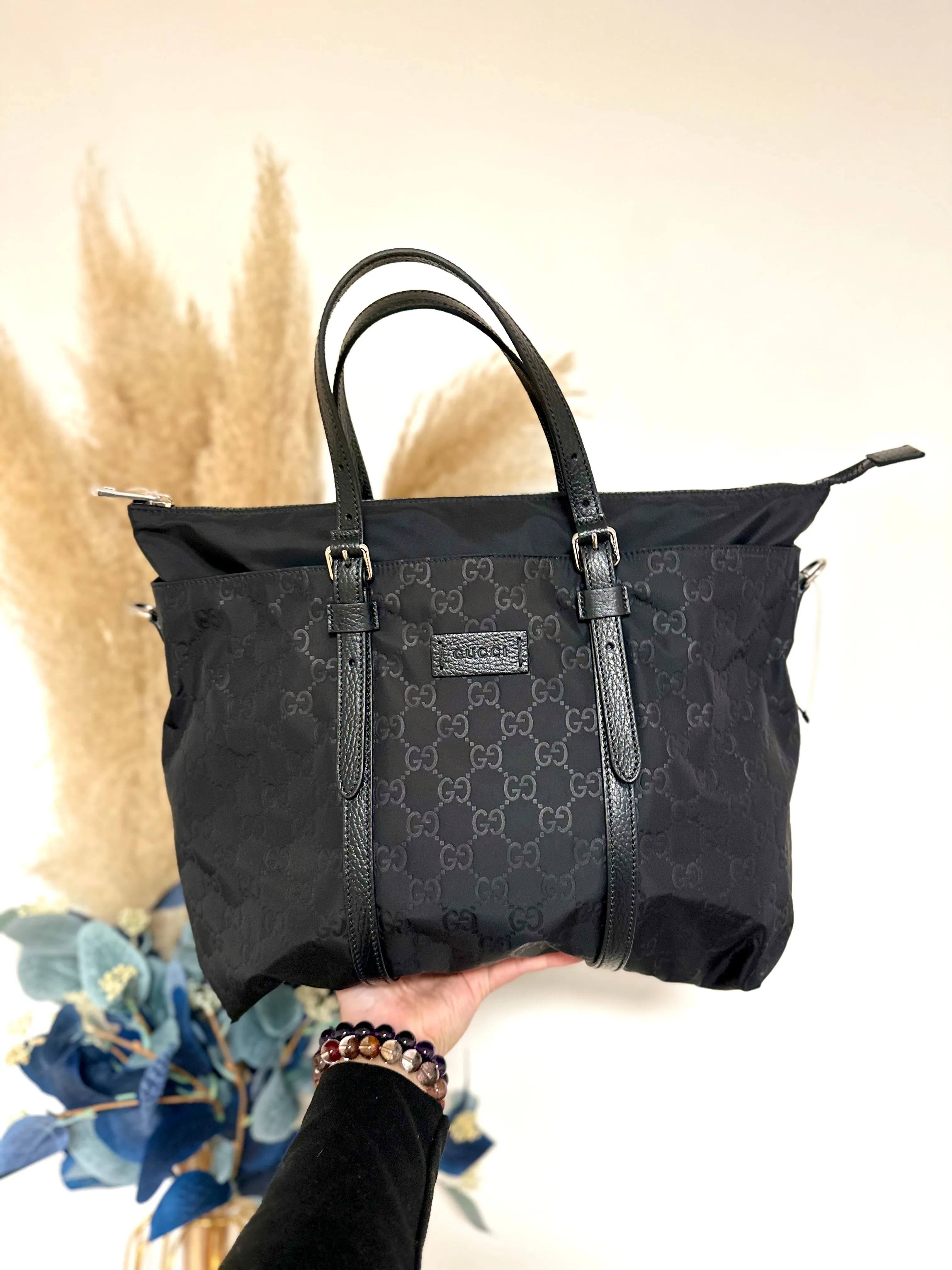 Gg monogram nylon tote