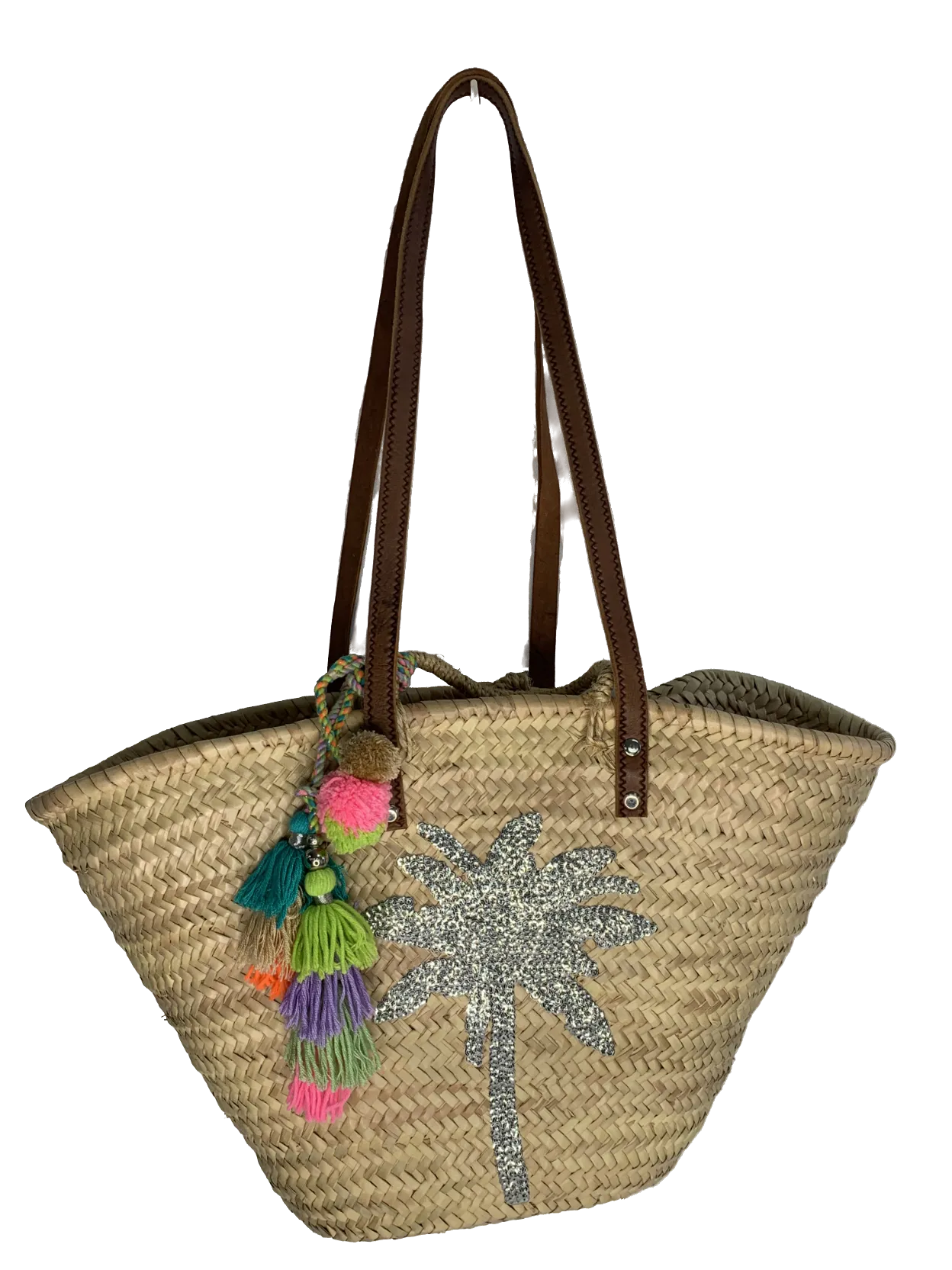 glamOnYou Nude Hamac Wicker Beach Bag