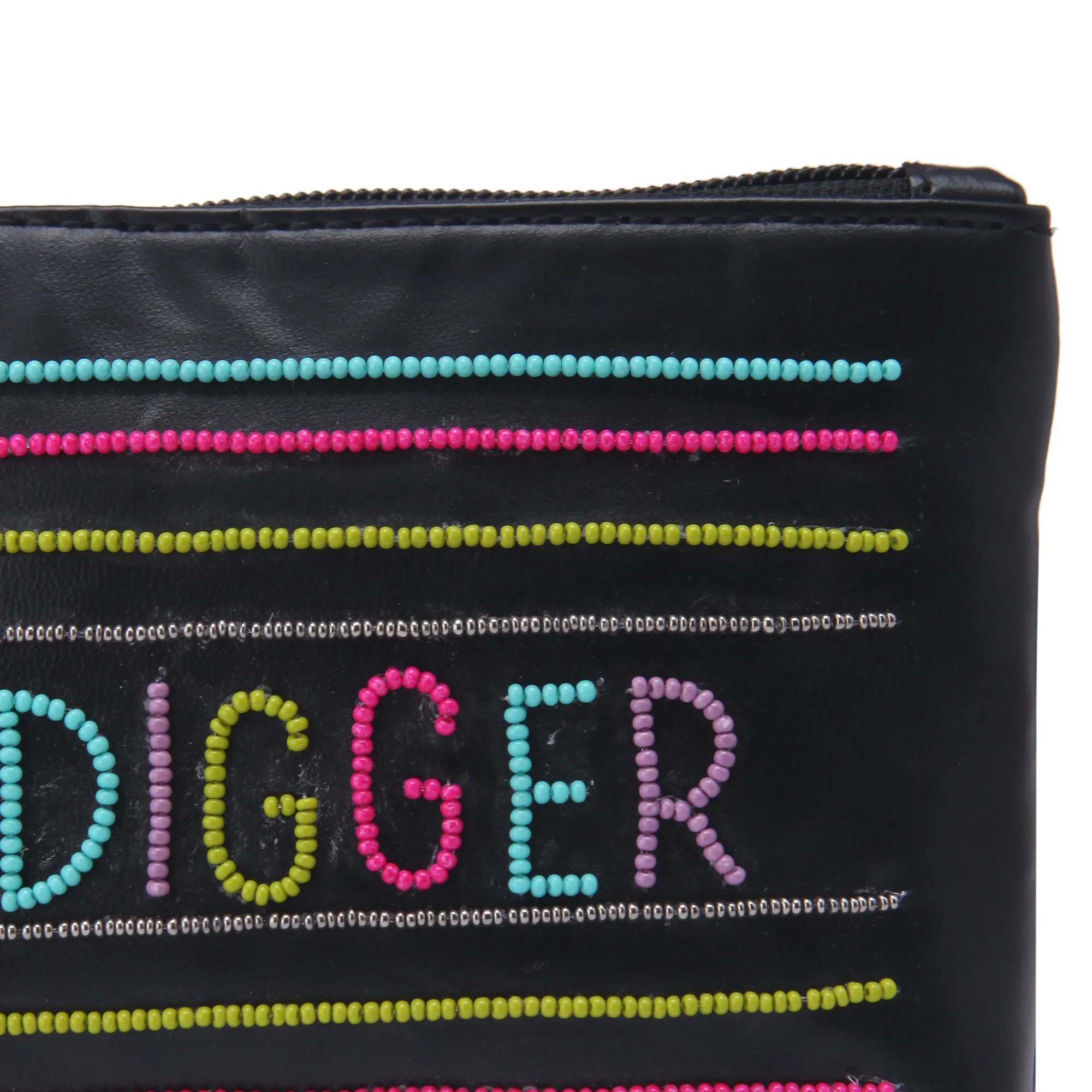 Goal digger Black Hand Embroidery Waist Belt Bag