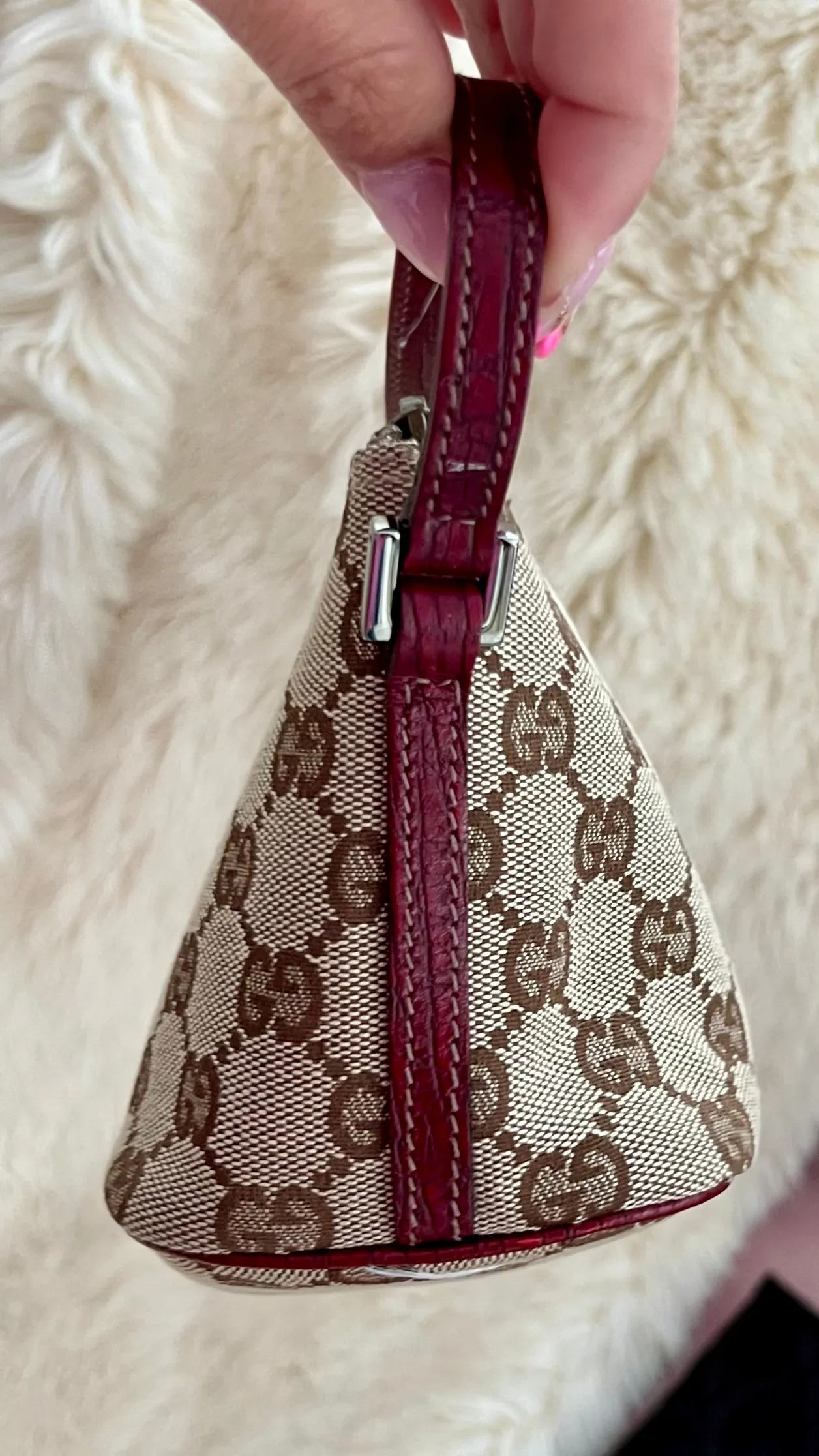 GUCCI Baguette GG Monogram Mini Bag