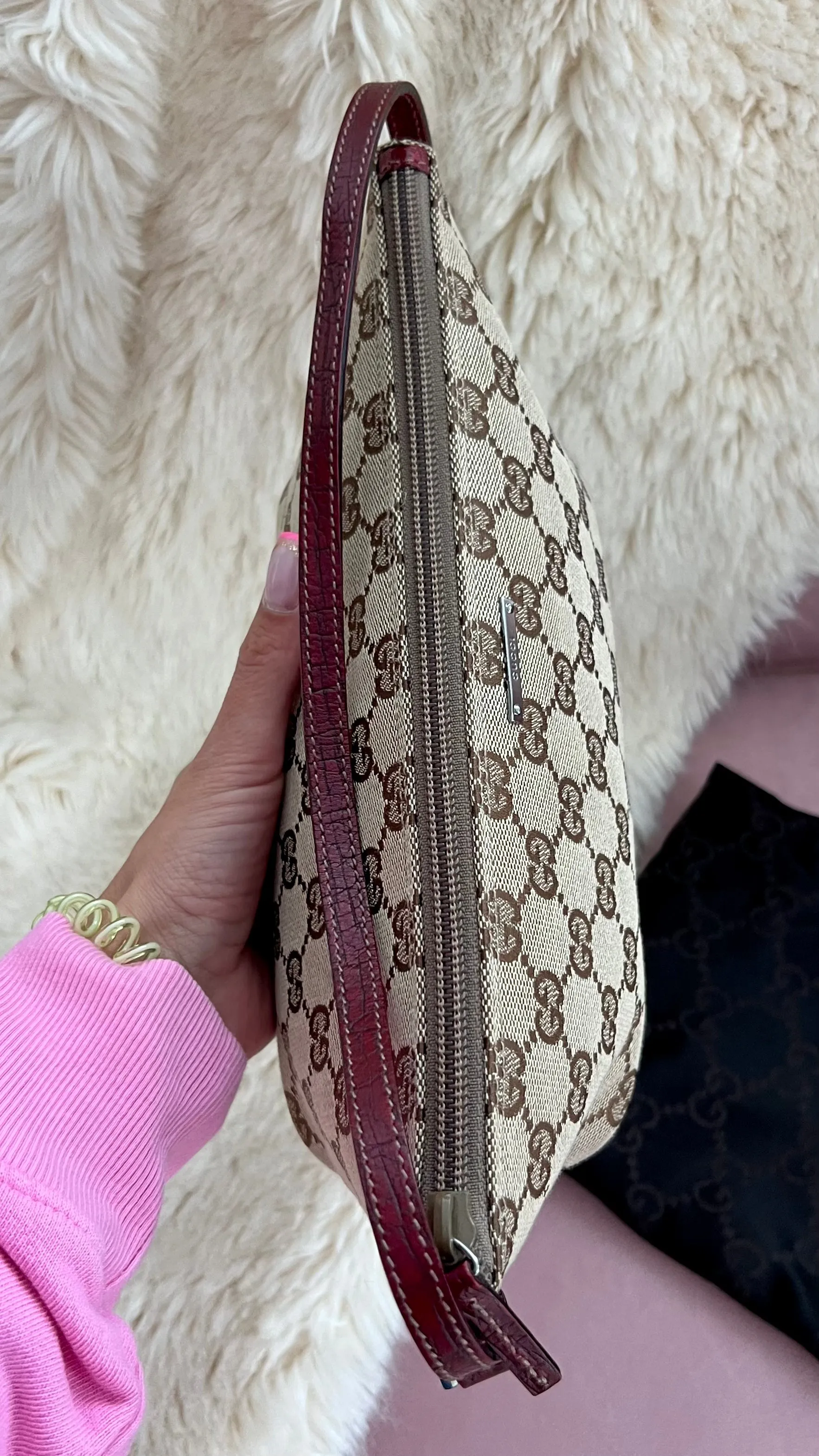 GUCCI Baguette GG Monogram Mini Bag