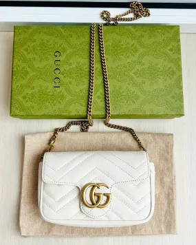 GUCCI GG Marmont matelassé leather super mini bag