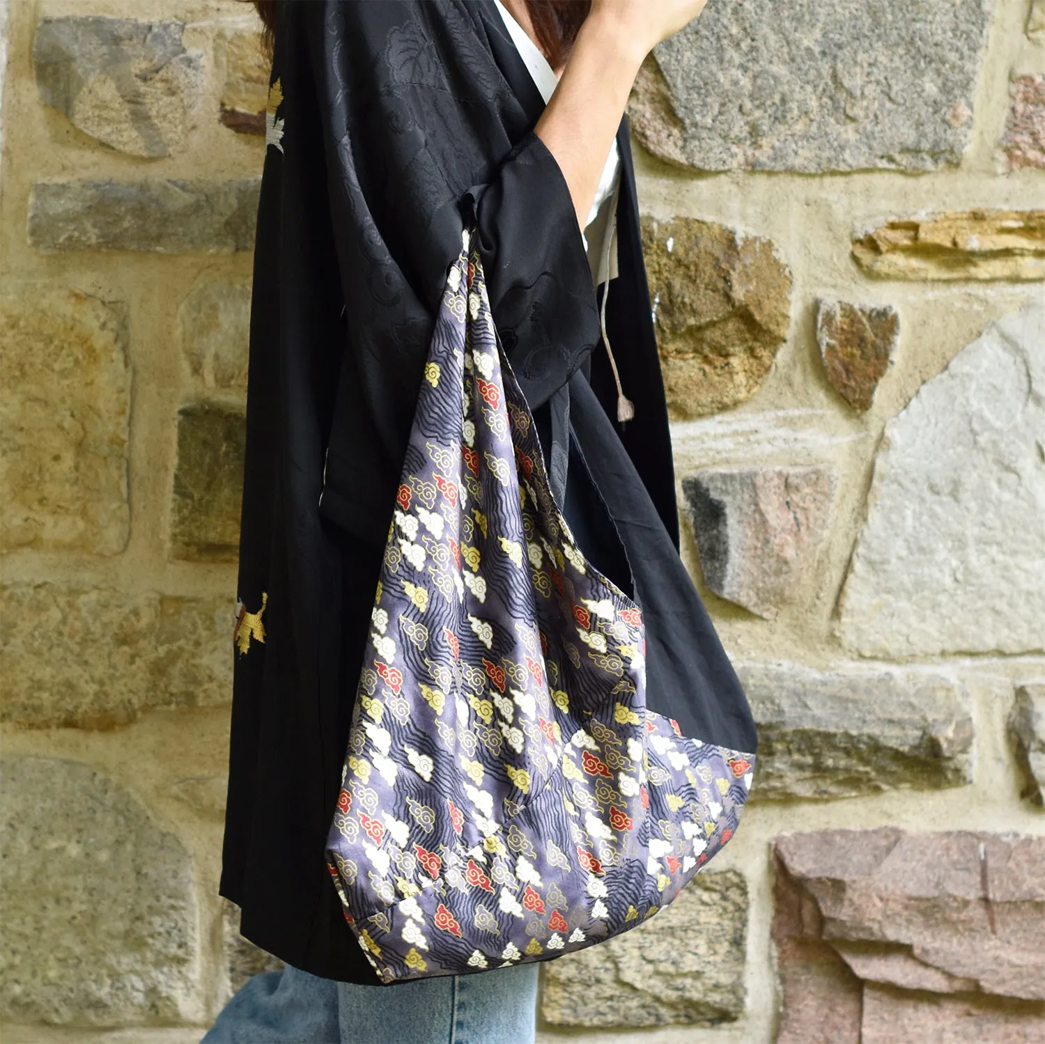 *Handmade* Origami bag | Market bag | Kumo (Black)