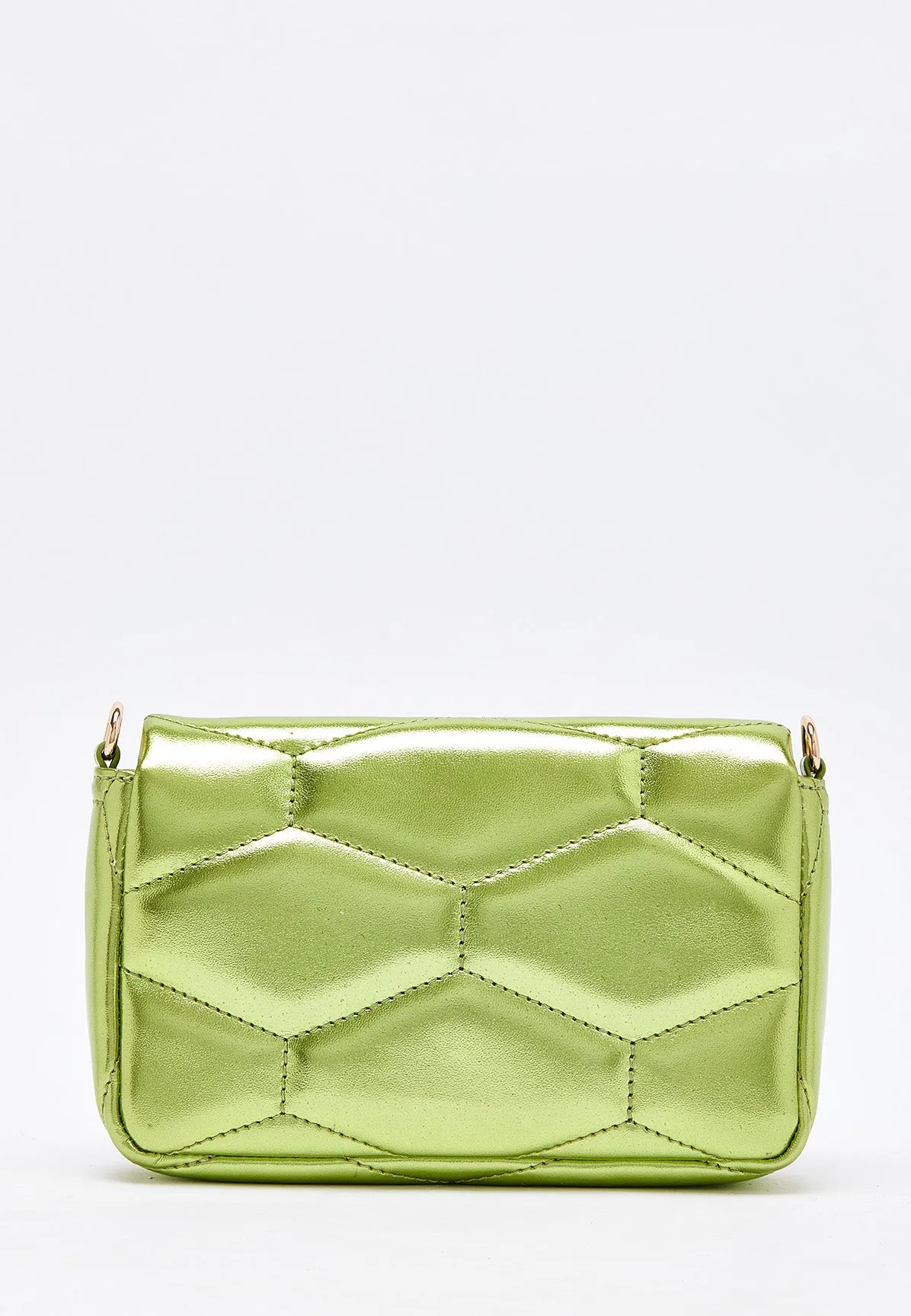 House Of Holland Metallic Green Crossbody Bag