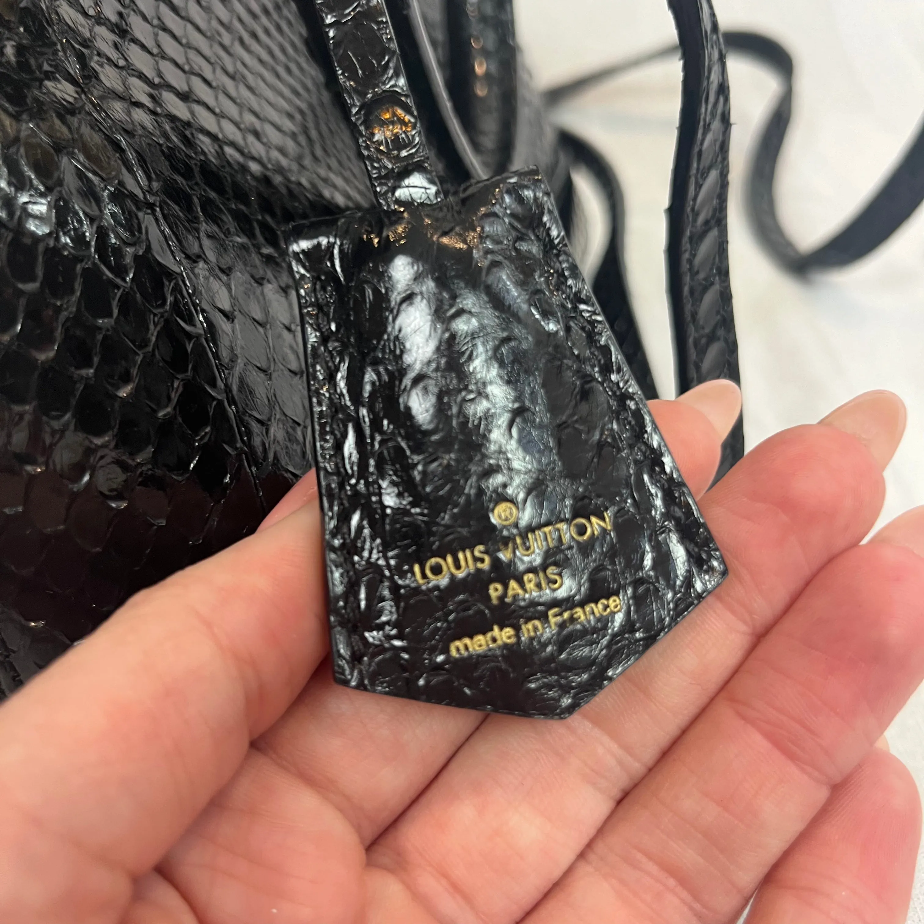 Louis Vuitton Brand New 3200 Black Python Alma BB Bag