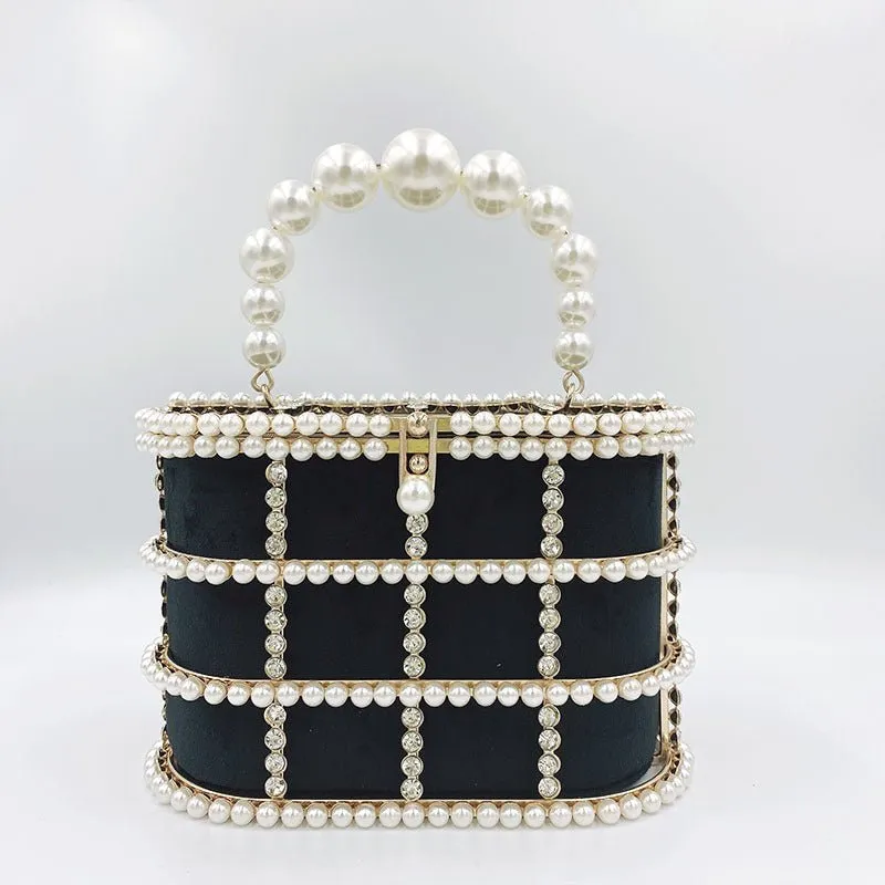 MAC158 Metal Pearl Versatile Cross-body Evening Bag