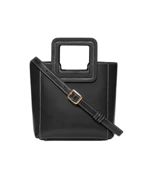 Mini Shirley Leather Bag (Black)