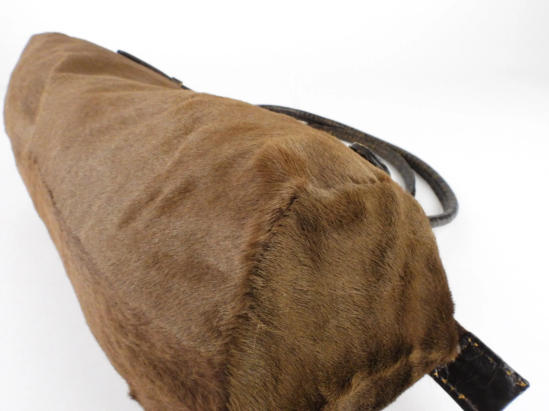 Miu Miu Vintage 2000s Brown Pony Hair Leather Tote Bag