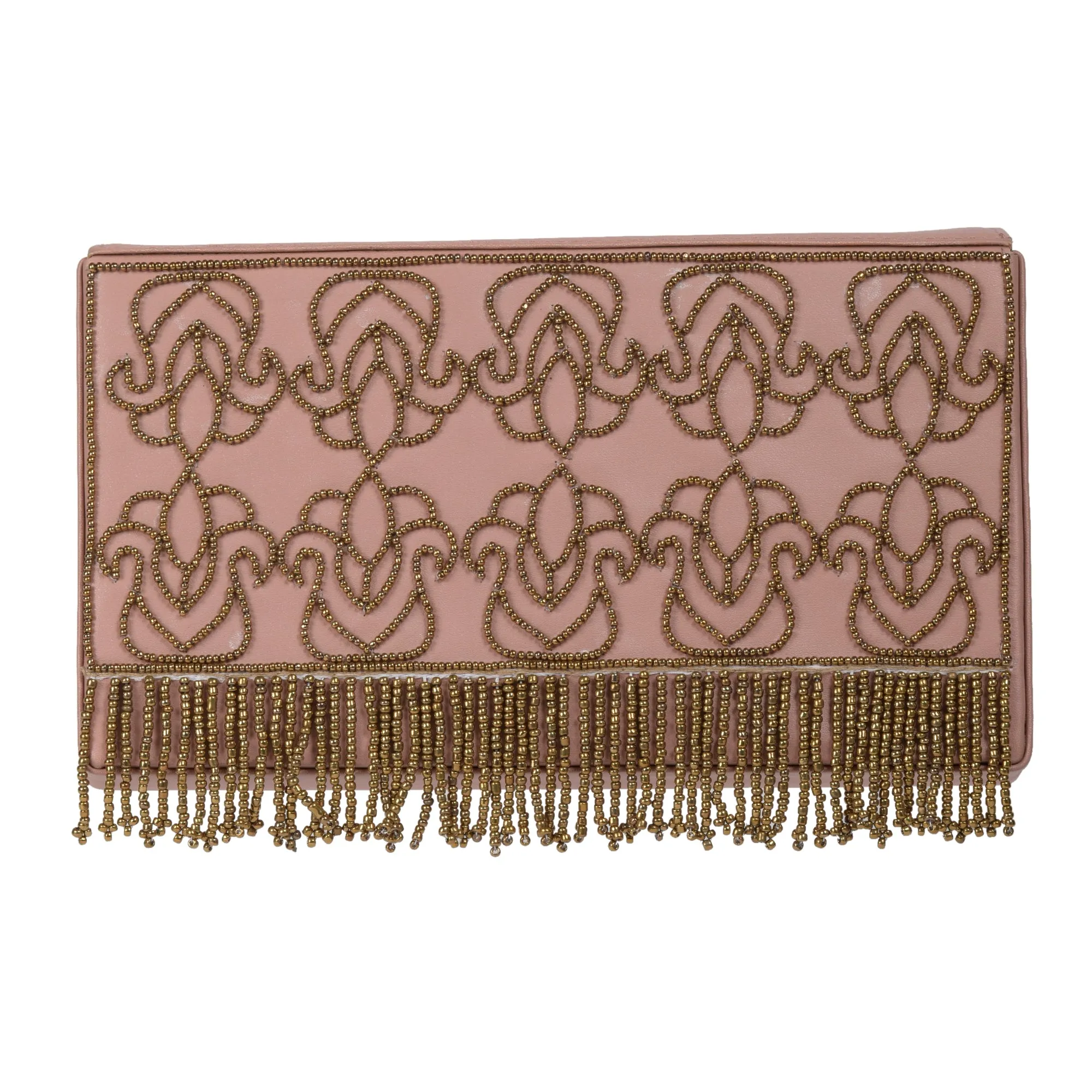 Mutiyaar Nude Antique Hand Embroidered Wedding Waist Belt Bag