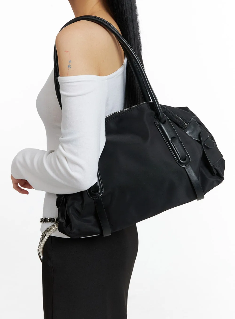 Nylon Zipper Shoulder Bag IF402