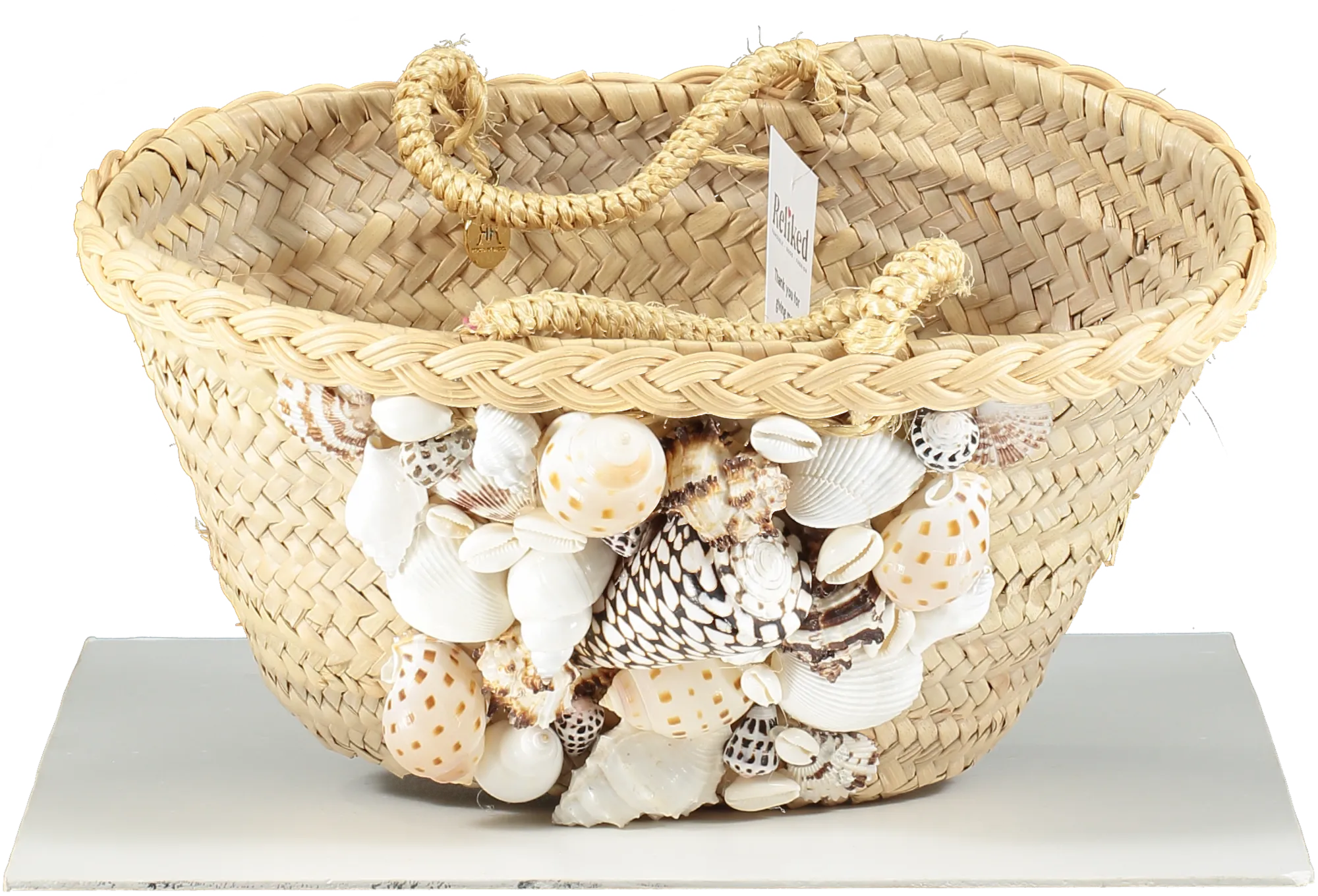 rebecca de ravenel Beige She Sells Sea Shells Basket Bag