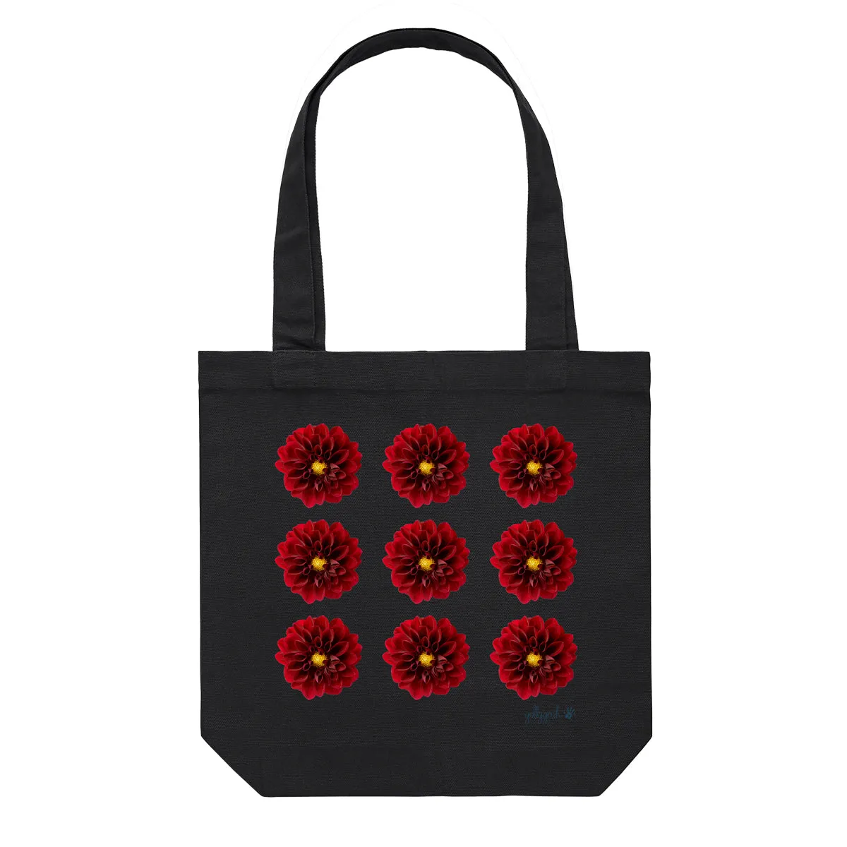 Red Dahlias Tote Bag