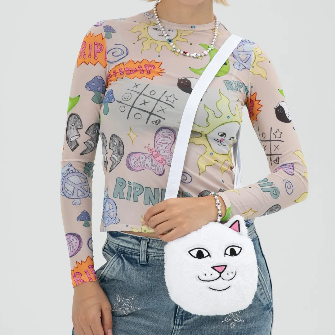 RIPNDIP LORD NERMAL SHERPA CROSSBODY BAG-WHITE