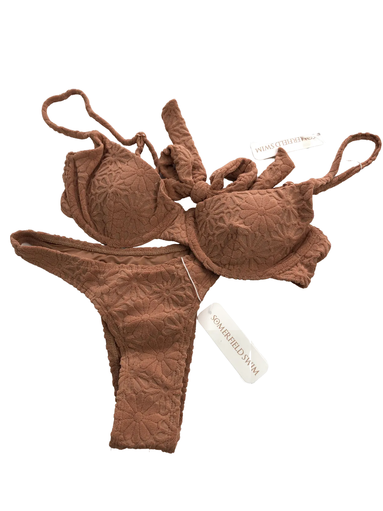 Somerfield Swim Brown Navagio Top And Sorrento Bottoms In Original Bag UK XS/S