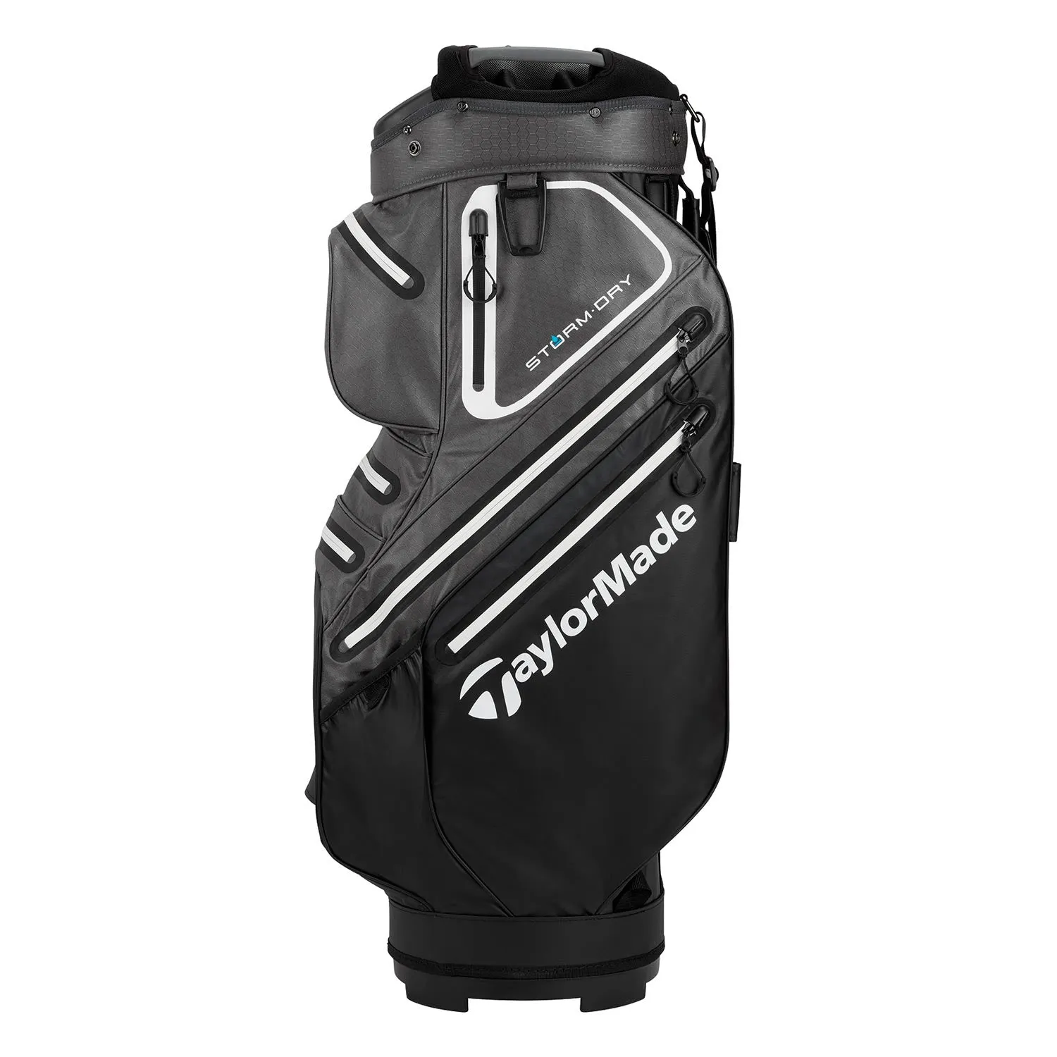 TaylorMade Storm Dry Waterproof Golf Cart Bag - Black/Grey/White