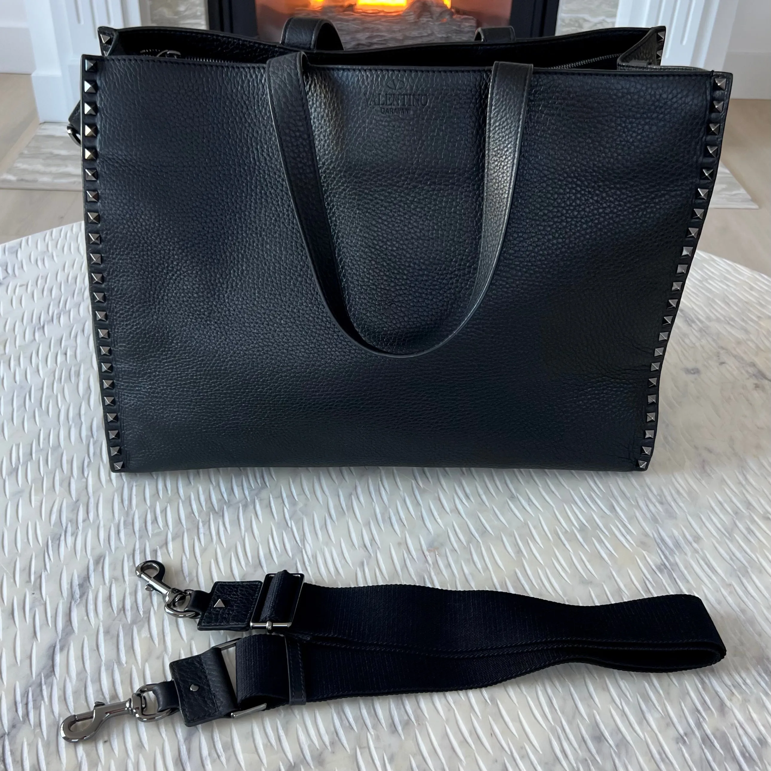 Valentino Garvani So Black Tote Bag