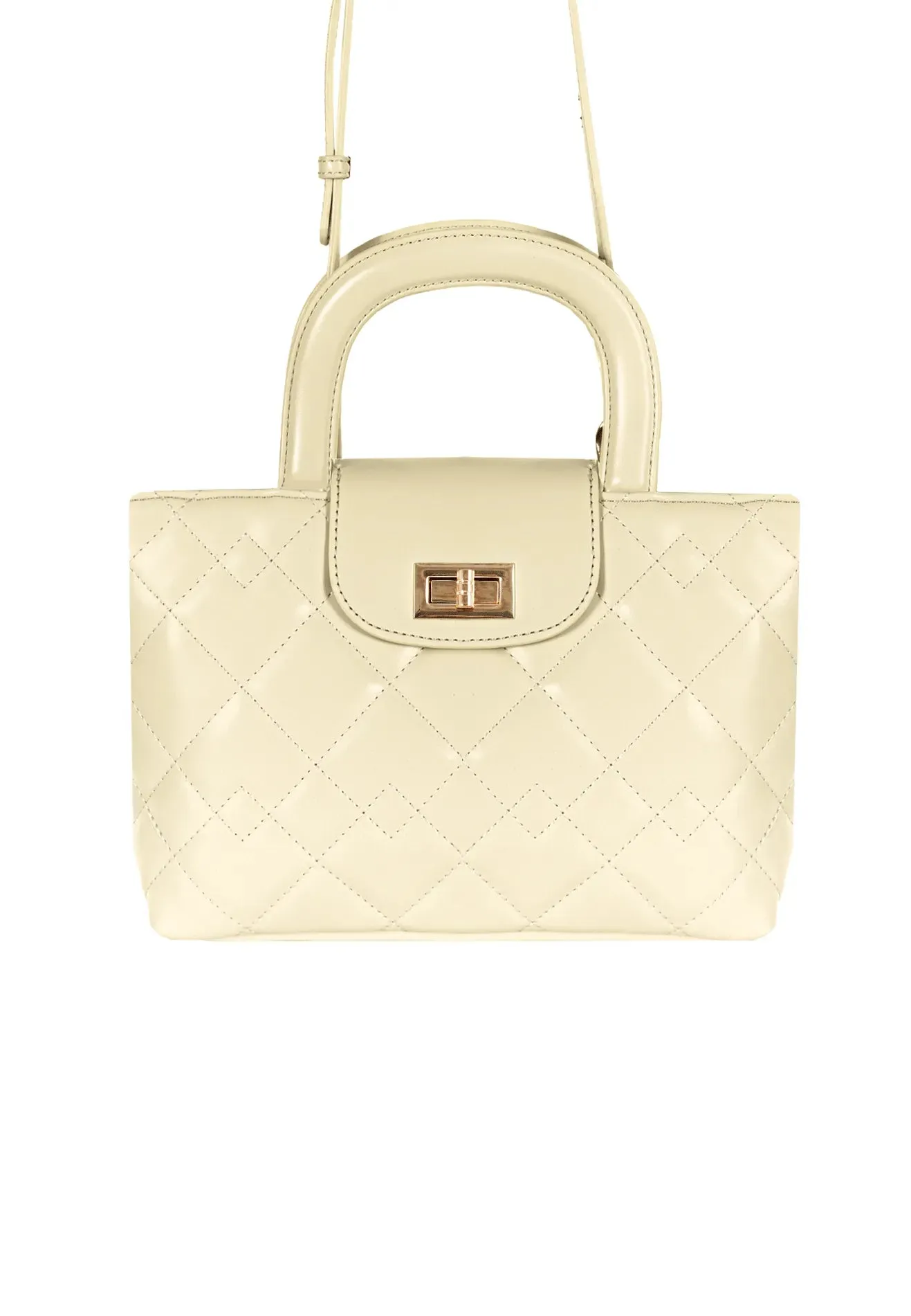 VOIR BIANCA Quilted Top Handle Bag