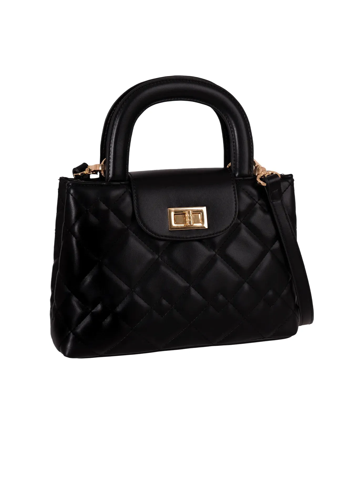 VOIR BIANCA Quilted Top Handle Bag