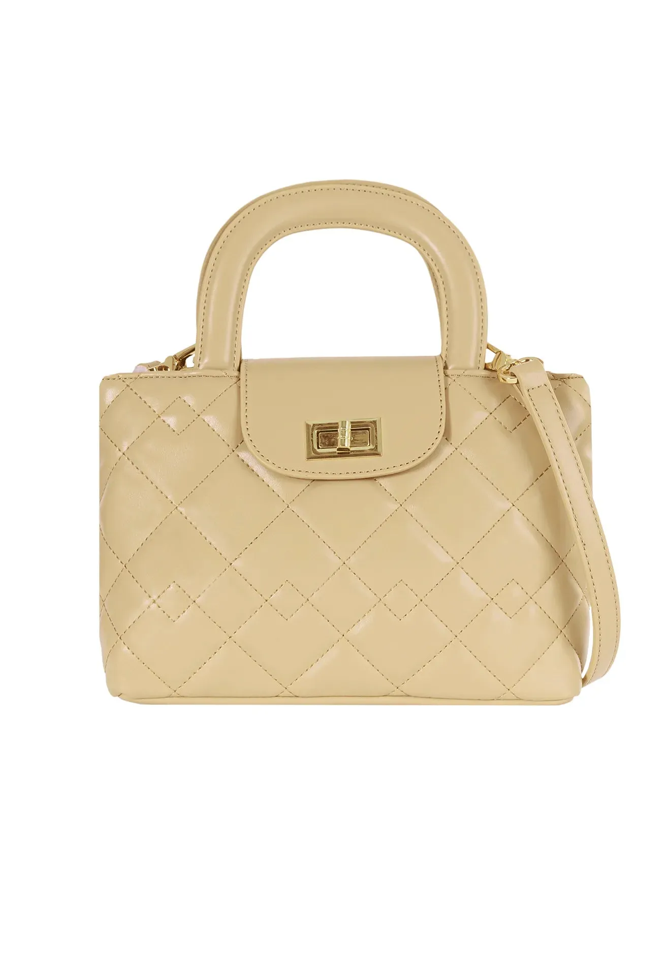 VOIR BIANCA Quilted Top Handle Bag