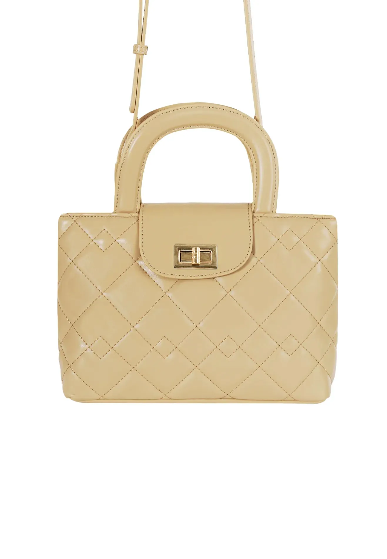 VOIR BIANCA Quilted Top Handle Bag